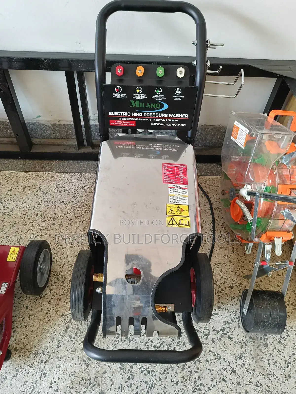 Milano 3600psi Electric High Pressure Washer 3hp