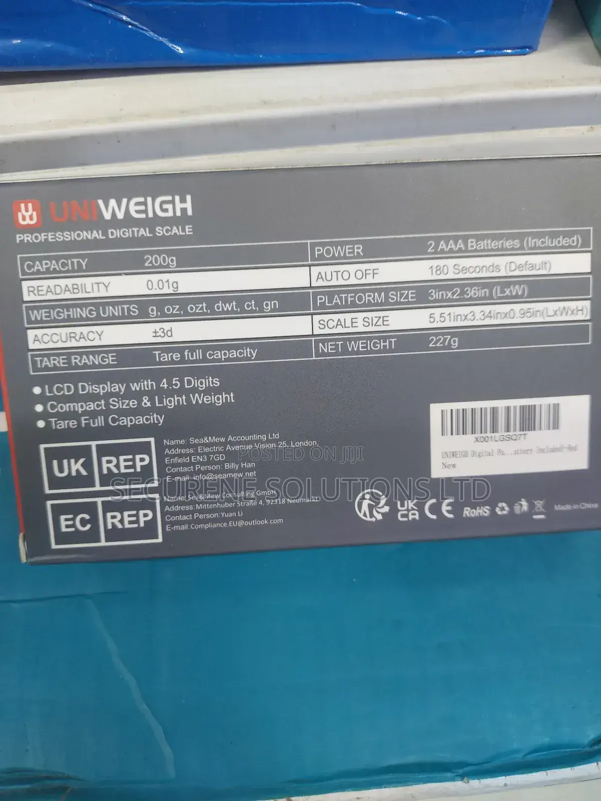 Uniweigh P2-200 Professional Digital Scale.