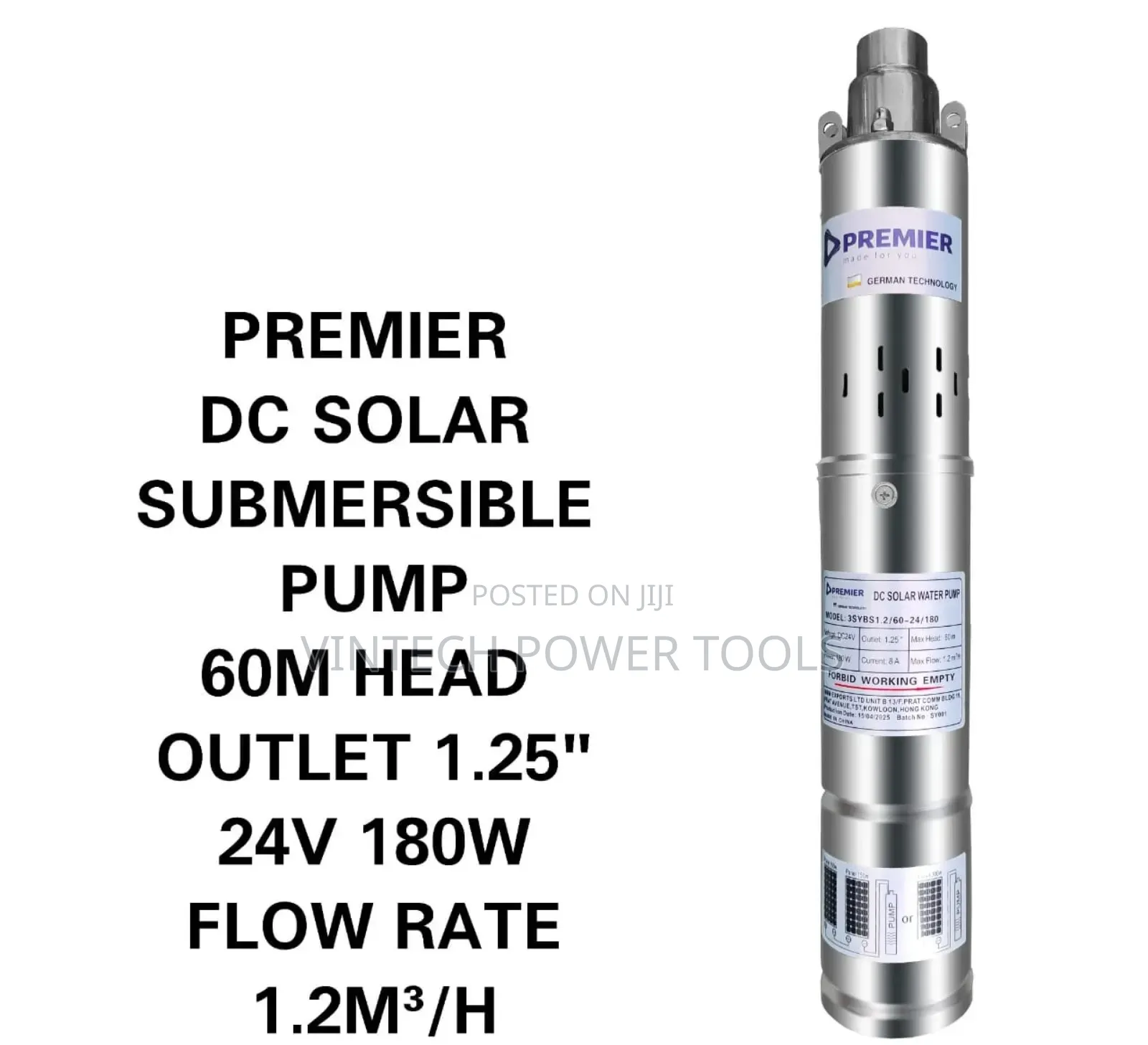 Premier Dc Submersible Pump 60 M
