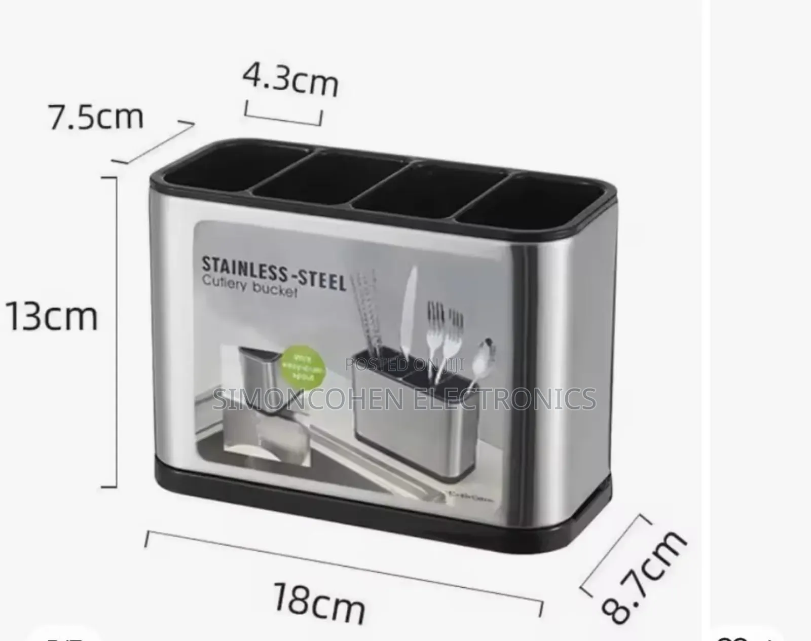 Countertop Partitioned Cutlery Organizer  With Drainer