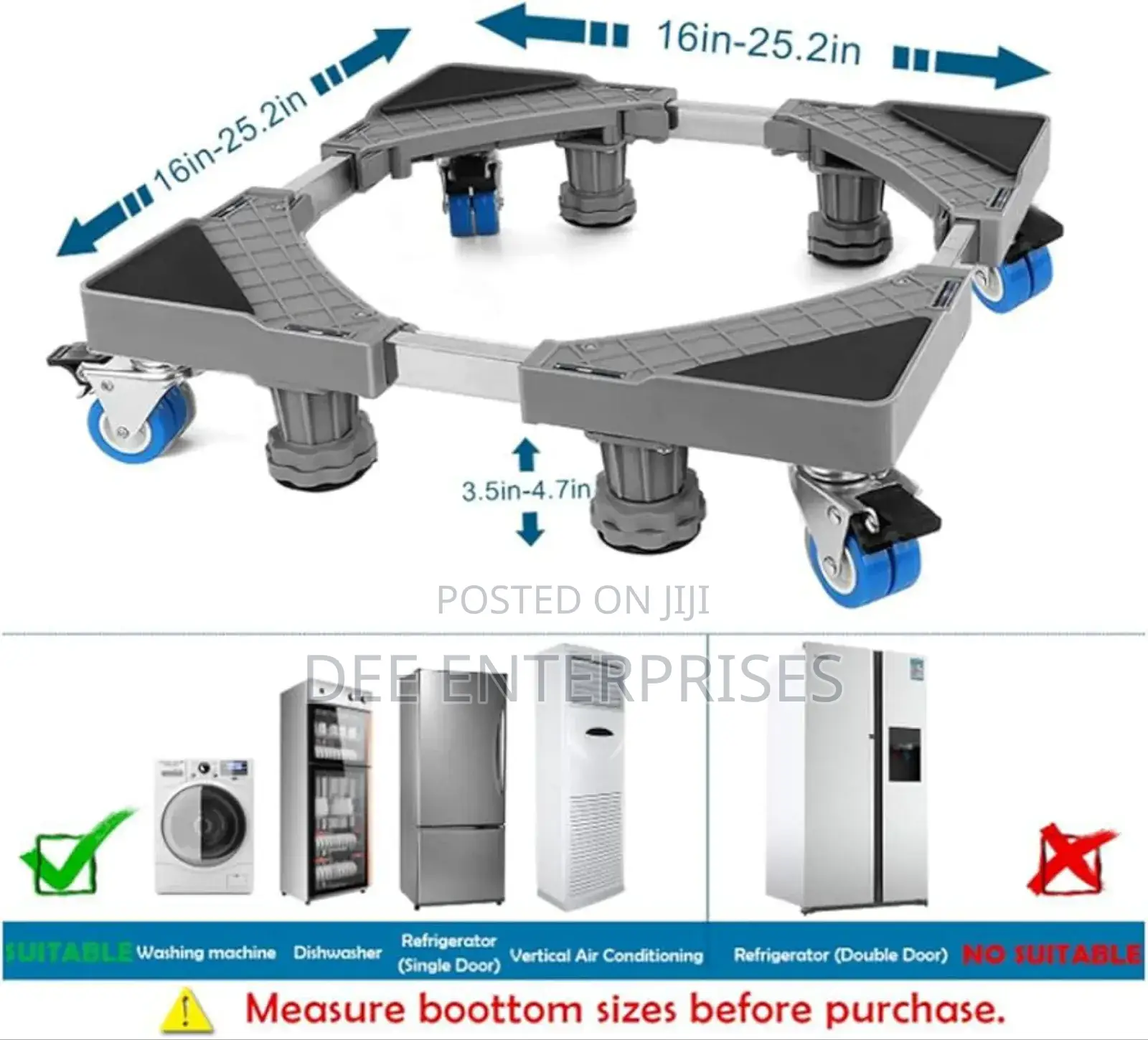 Single Rod Heavy Duty Washing Machine/Fridge/Cooker Stand