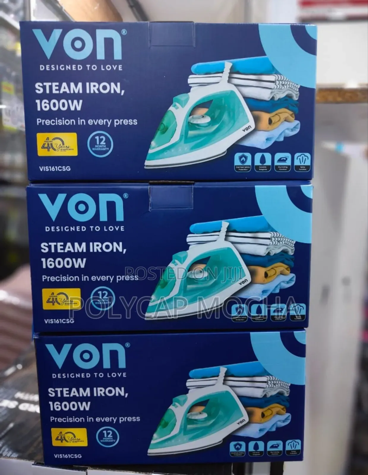 Von Vis161csg Steam Iron, 1600w – Green