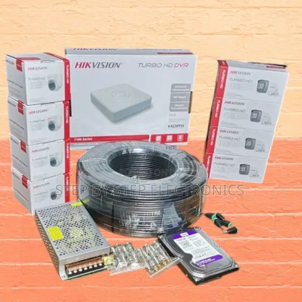 8 Cameras 1080p Hikvision CCTV Kit With 100m Cable and DVR Machine