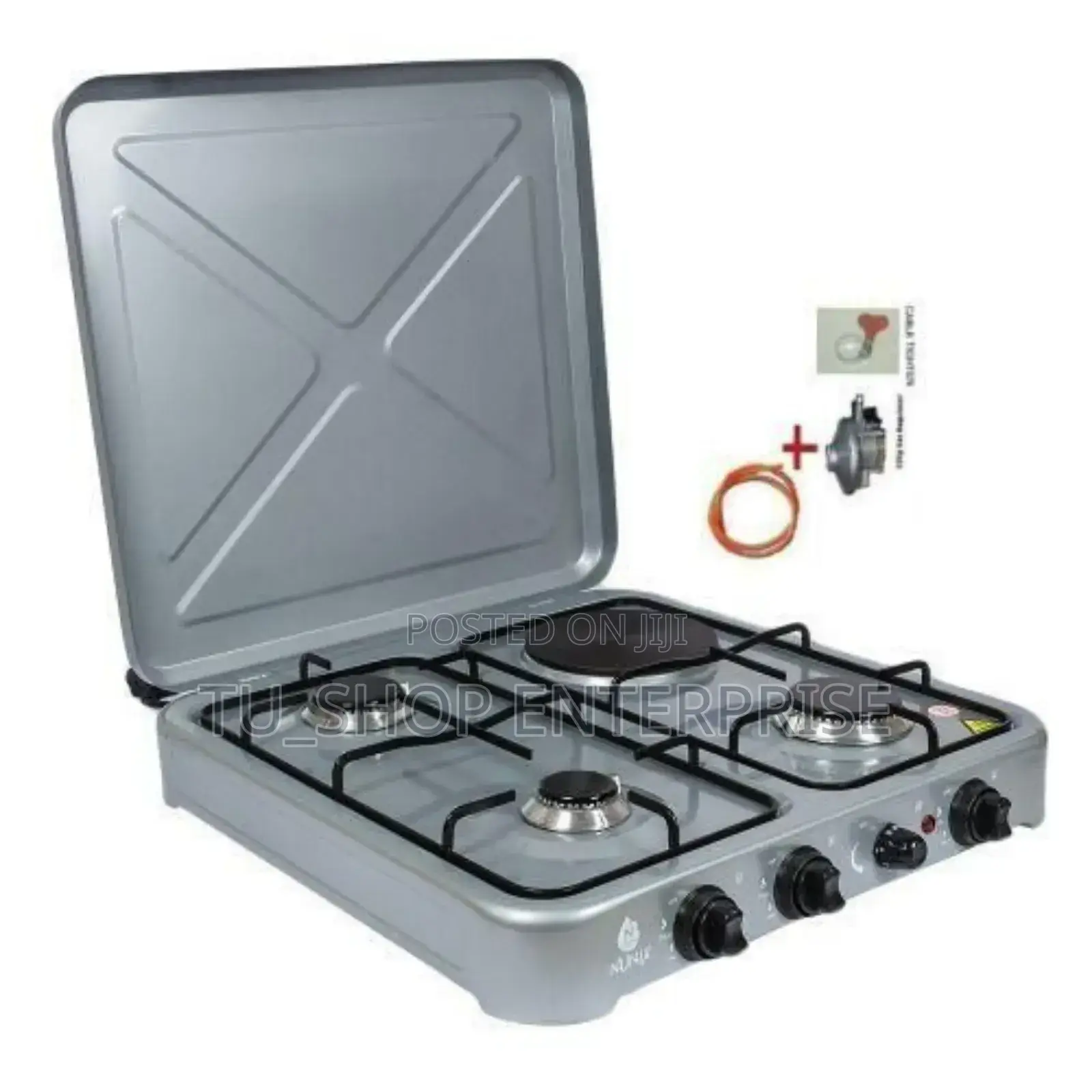 Nunix Table Top Cooker 3 Gas + 1 Electric Burner Stove