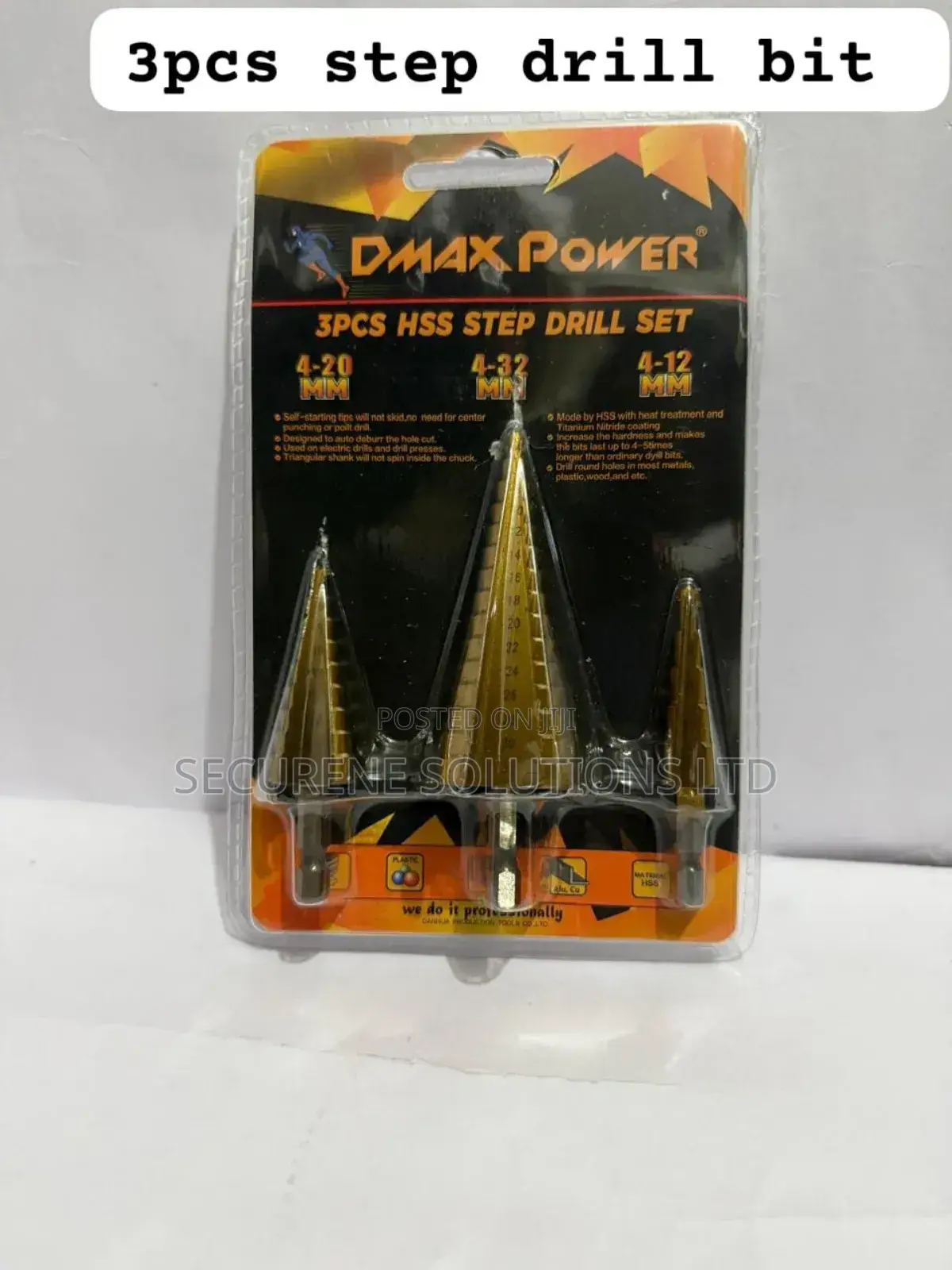 Dmax Power 3pcs HSS Step Drill Set.