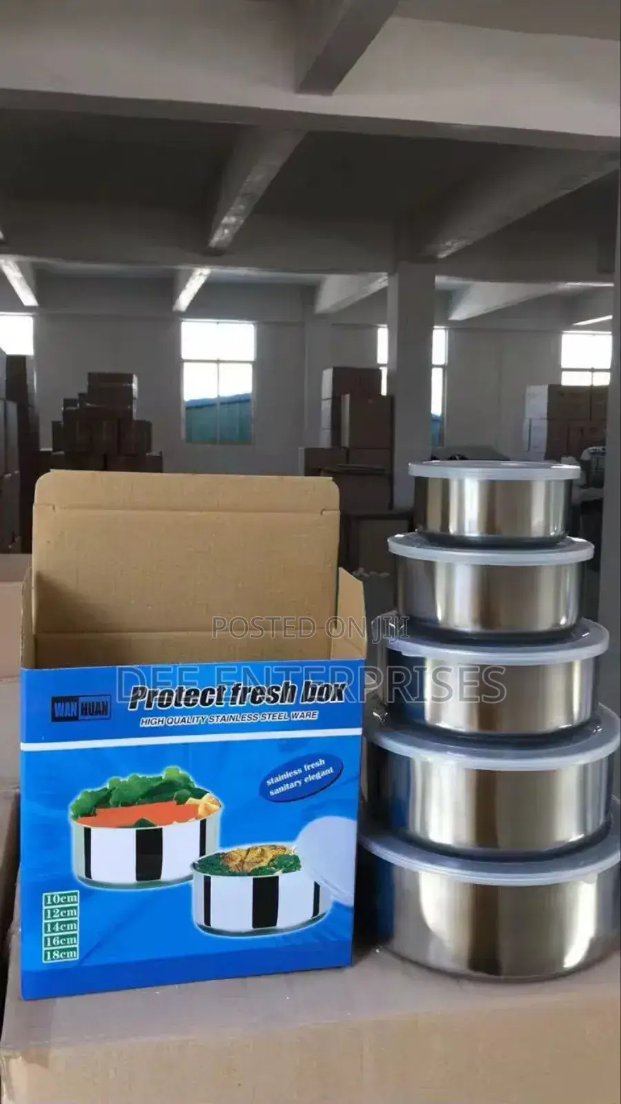 5pcs Modern Stainless Steel Fresh Box Containers