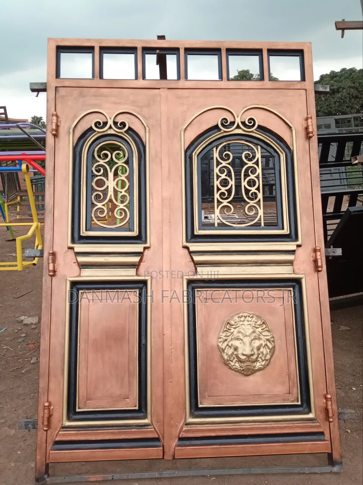 Elegant Security Metal Main Door – Unique Lion Design