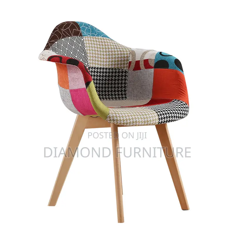 Dining Chair; Art Seat Multicolor Patchwork Dining Chair