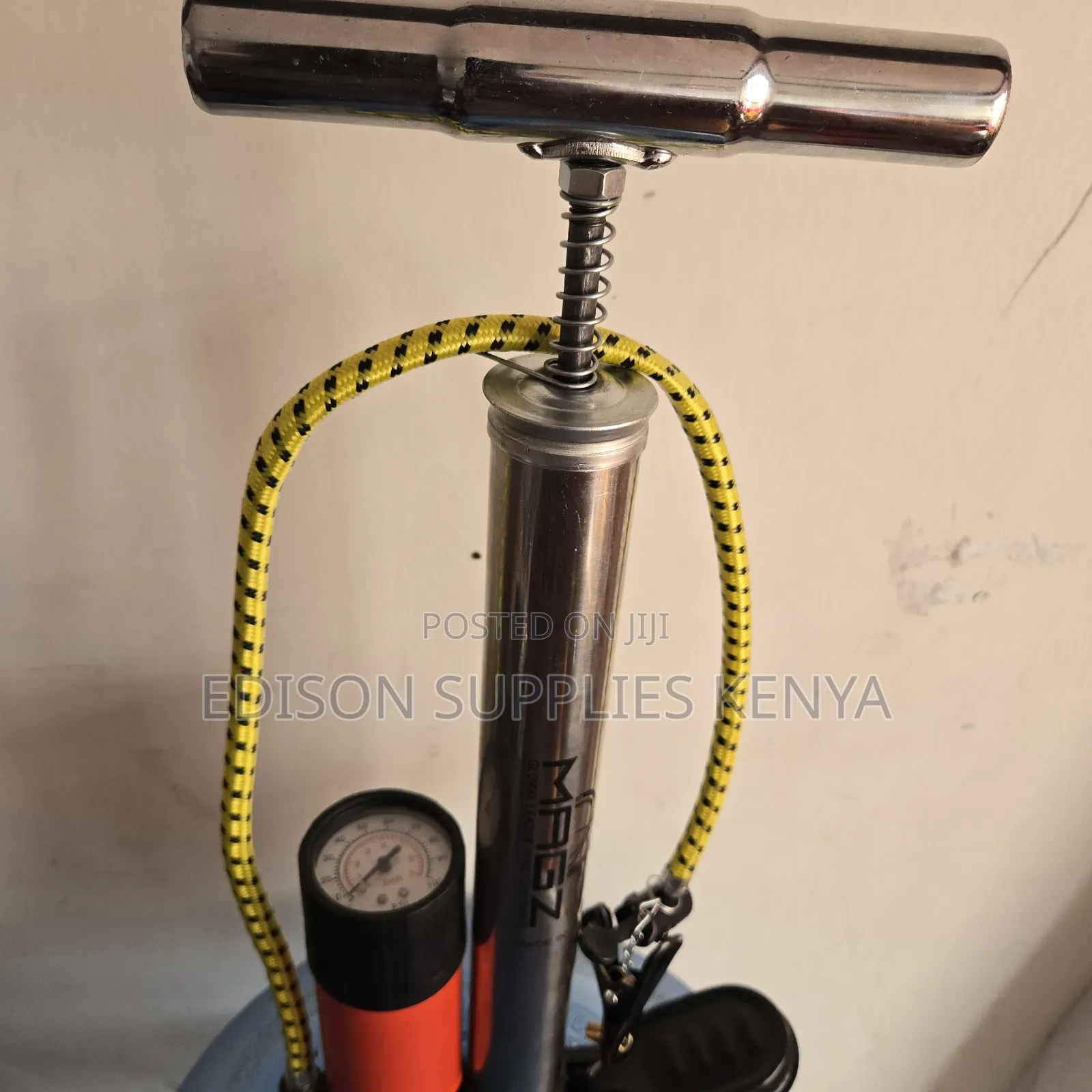 Bike Pump With Gauge 100psi Bicycle Pressure Hand Pumps Heavy Duty
