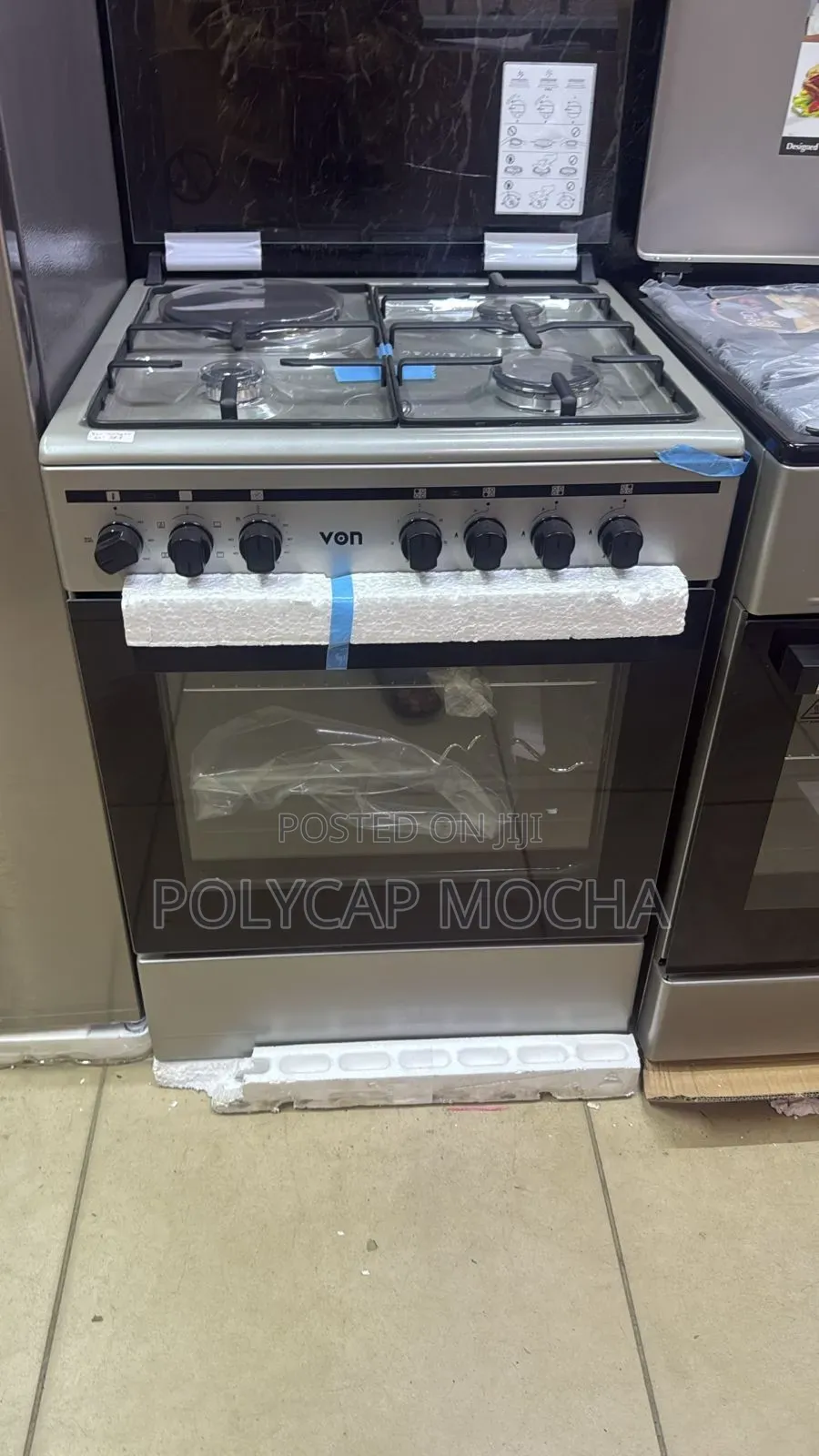 Von Simfer 60 by 60 3+1 Standing Cooker With Gas Sensor