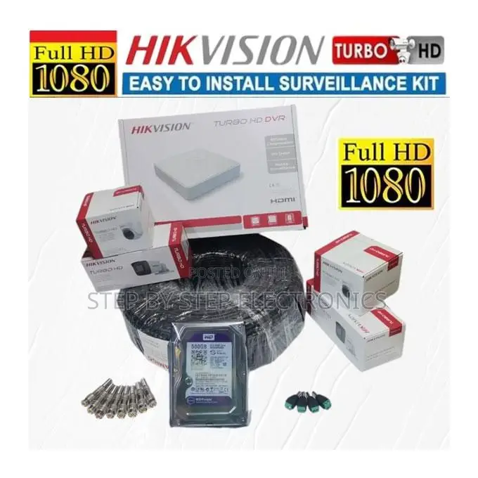 Hikvision CCTV Kit With 4 Bullet/Dome1080p Full Hd 2mp CCTV Cameras