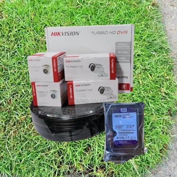 Mobile Remote Access Hikvision 4 1080p 2mp CCTV Cameras Complete Set
