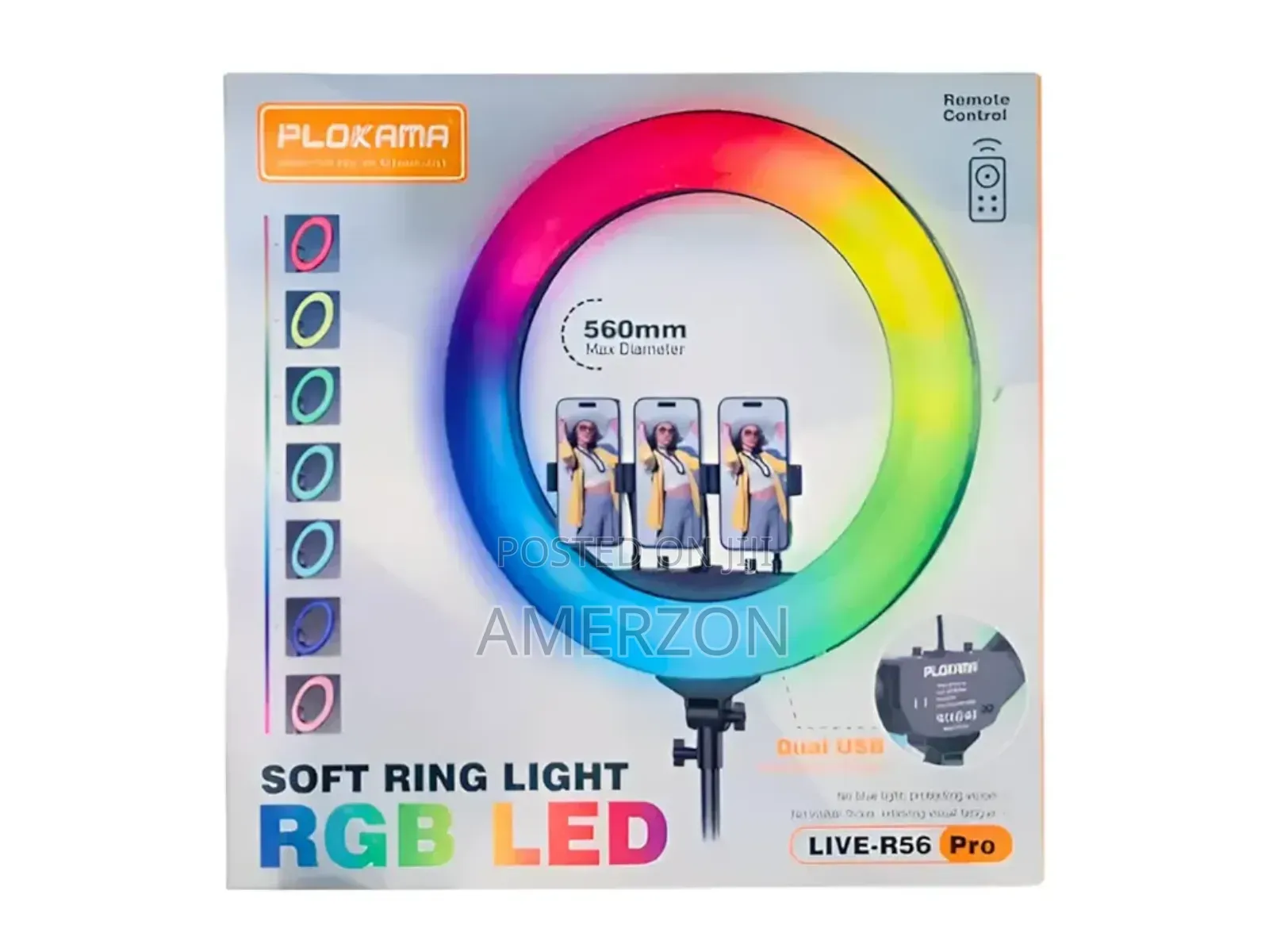 Plokama R56 Pro Soft Led RGB Ring Light 56cm - 360° Rotating