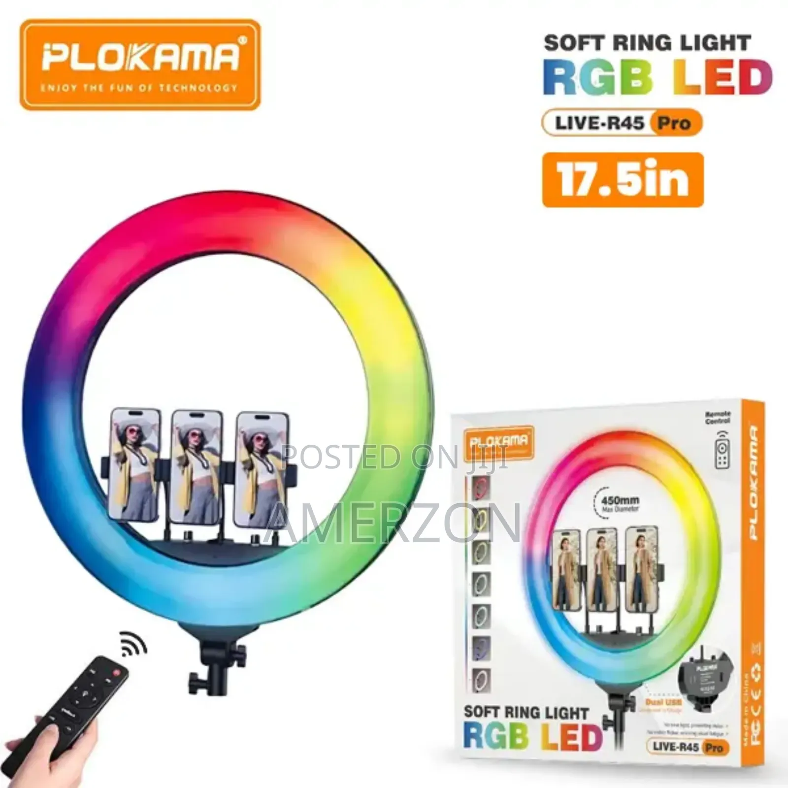 Plokama R56 Pro Soft Led RGB Ring Light 56cm - 360° Rotating