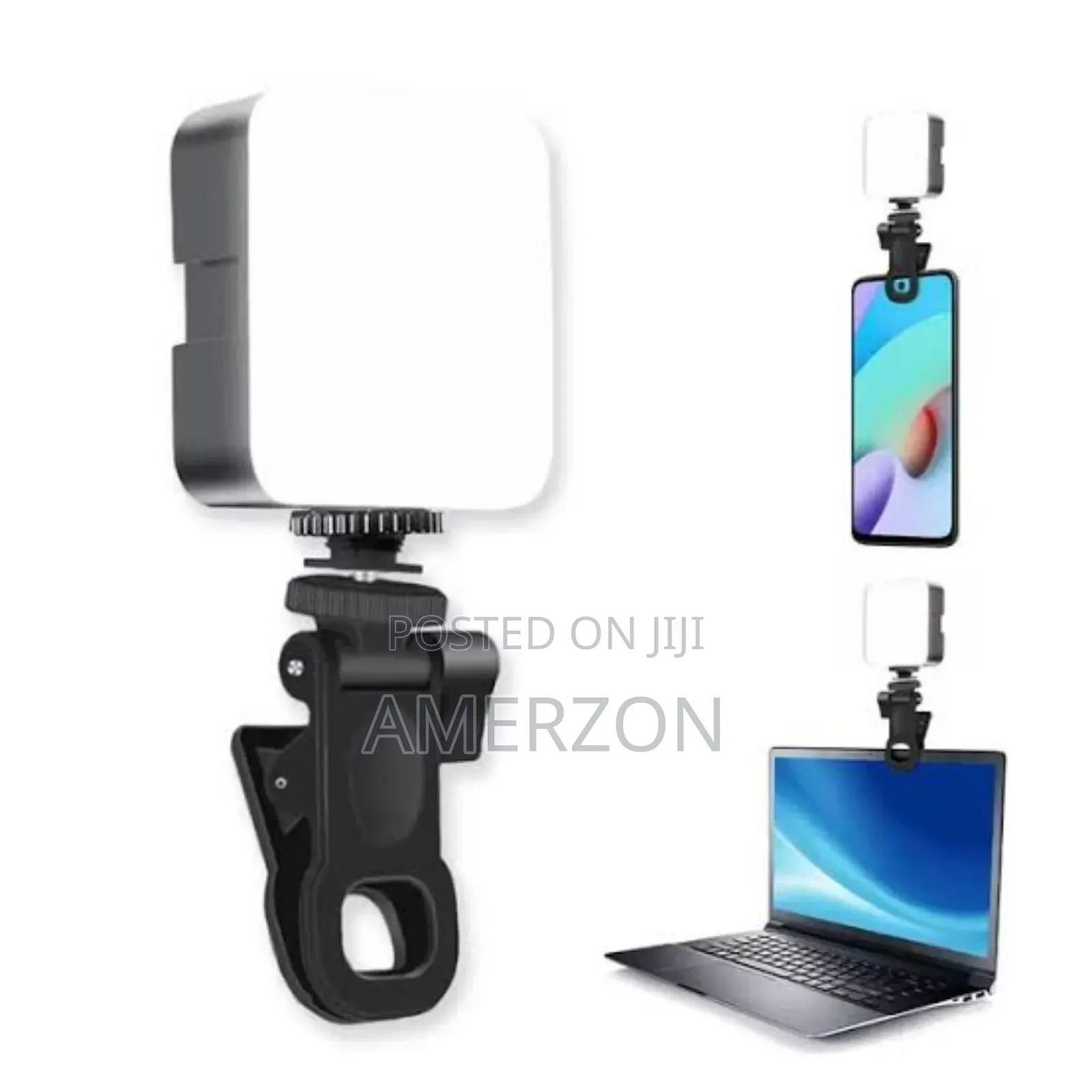 Video Light With Clip and 3 Cold Shoe Connector