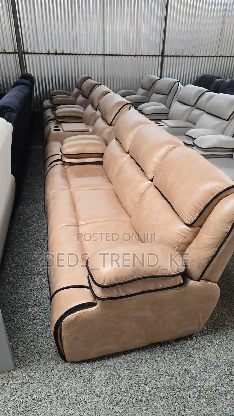 Modern Sleek 7 Seater Semi Recliner Sofa 3,2,1,1