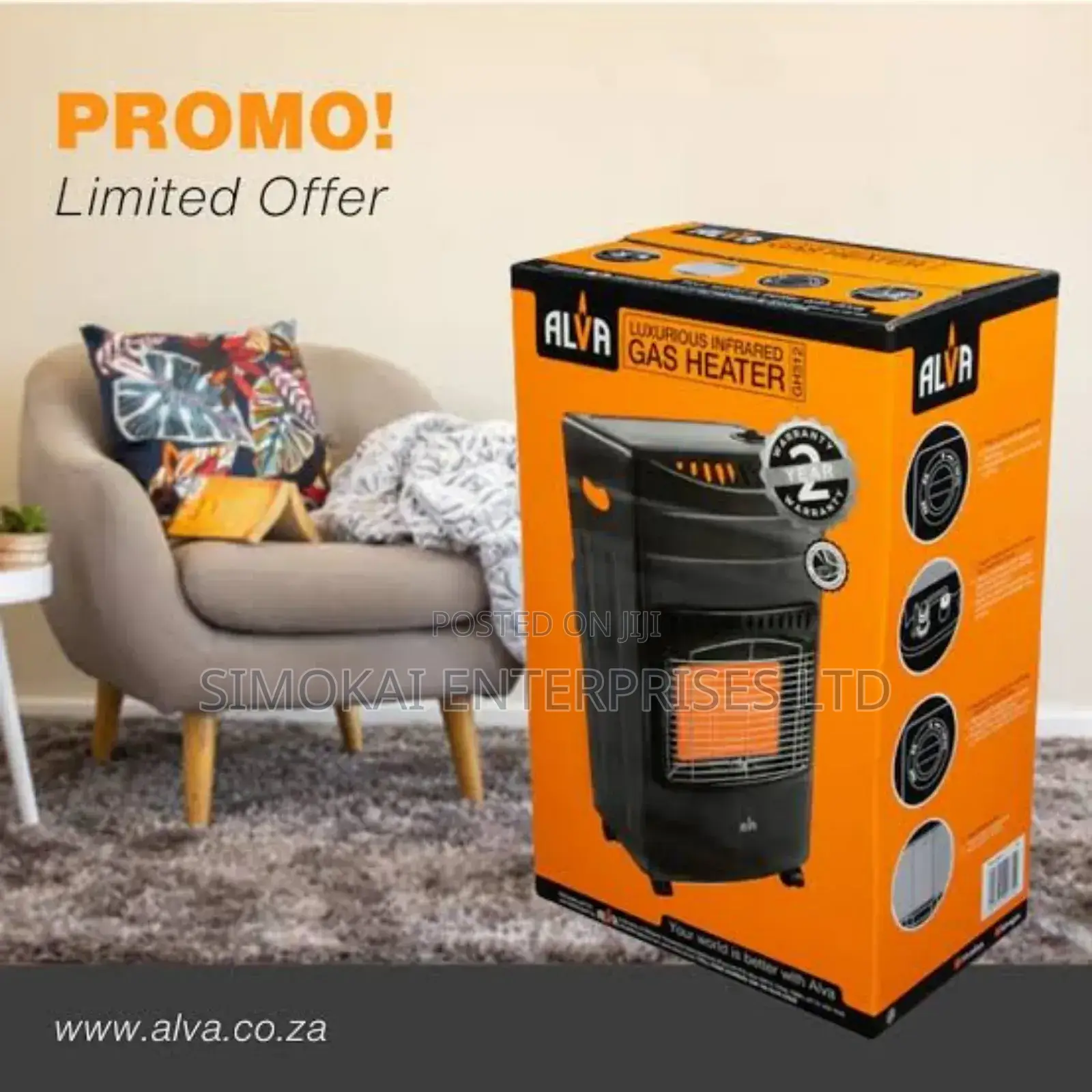 Alva 3 Panel Gas Heater