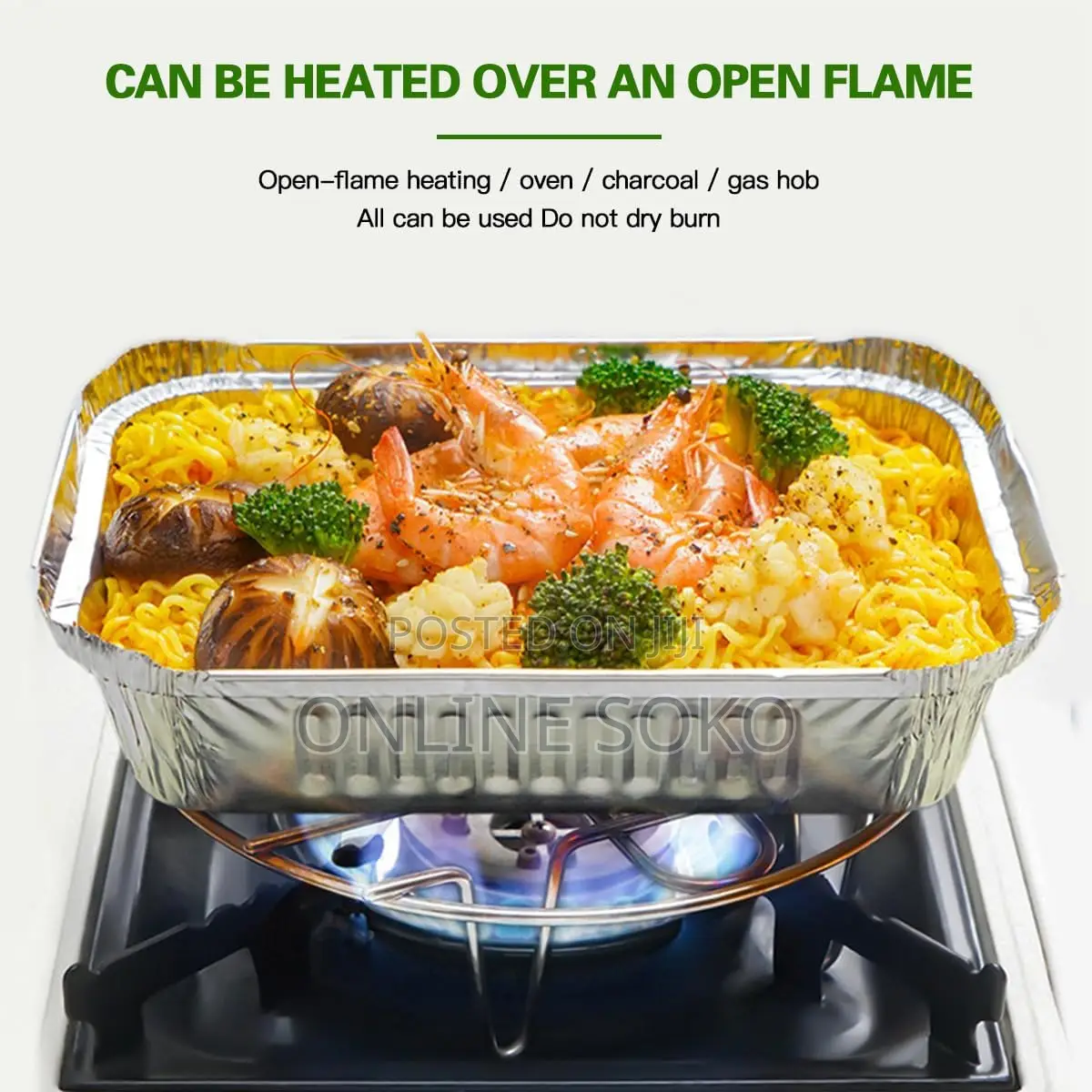 Disposable Take Away Food Aluminum Foil Containers Punnets – 10 Pack
