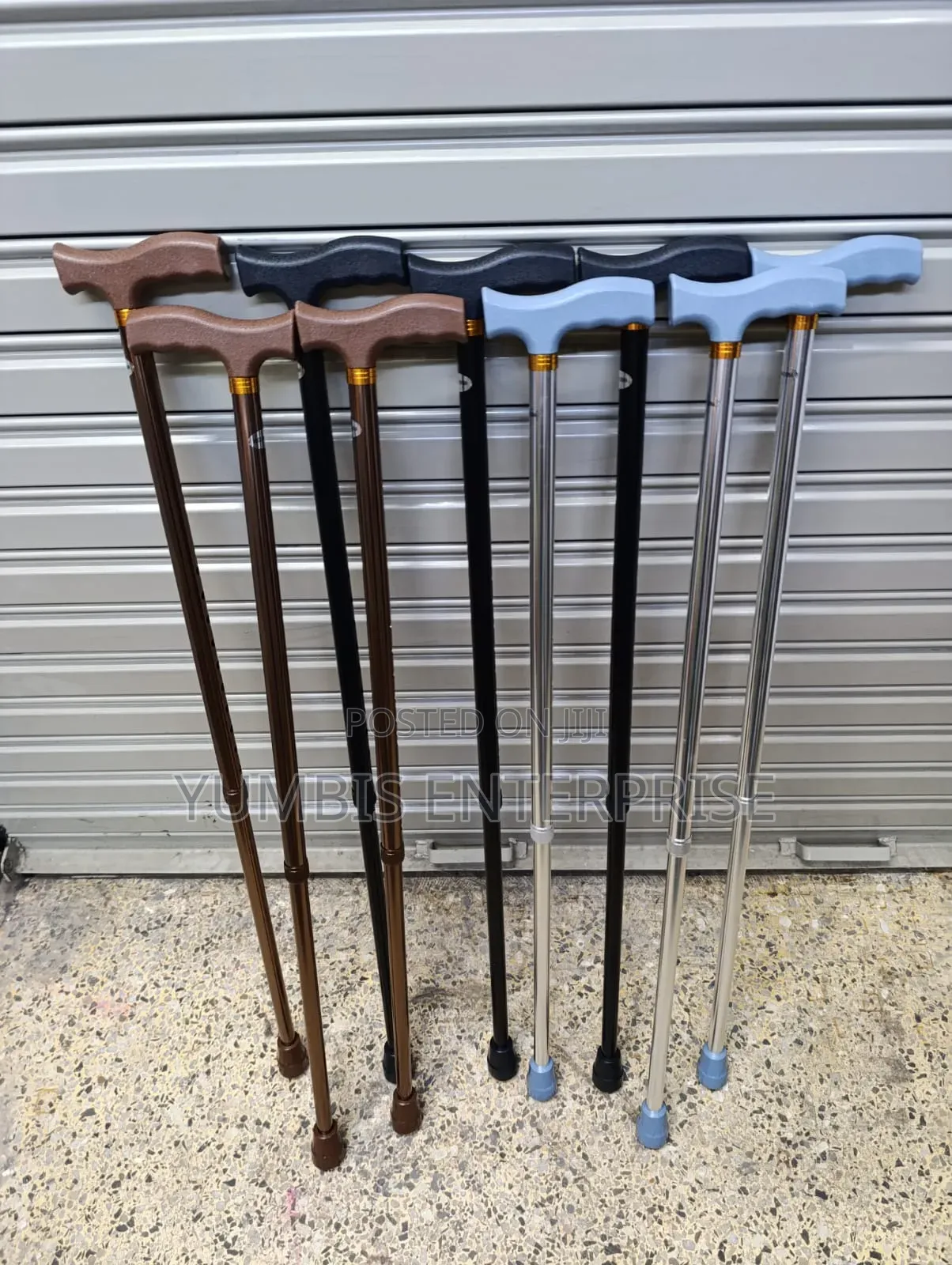 Metallic Adjustable Walking Sticks in Gold, Silver, Black Colors