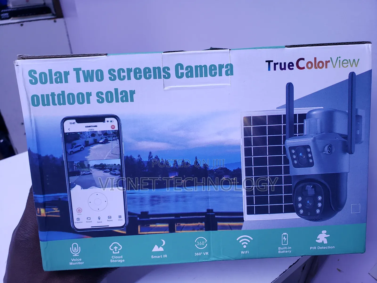 Wifi or 4g Simcard Enabled Solar PTZ Dual Lens CCTV Camera