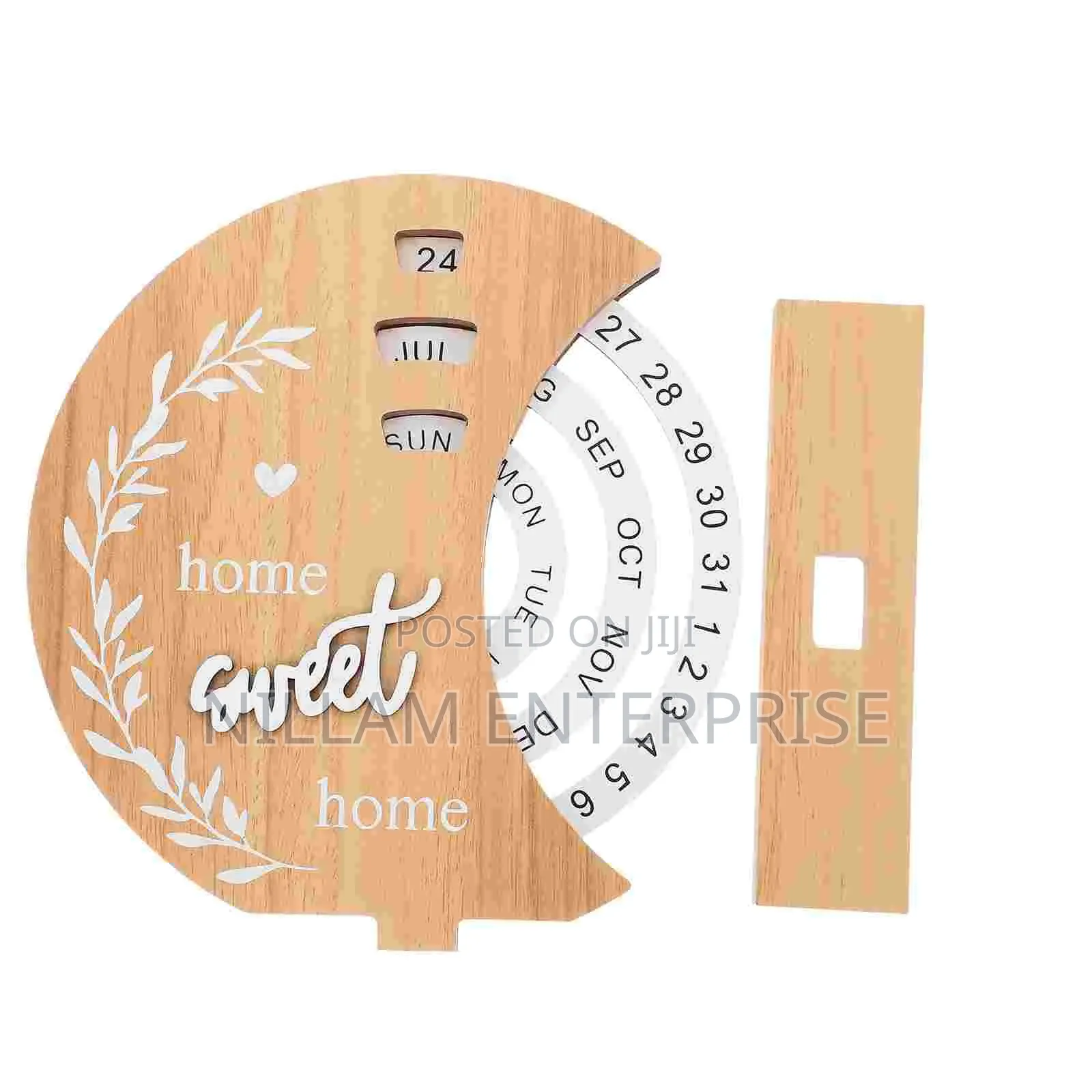 Wooden Manual Rotating Round Decor Calendars