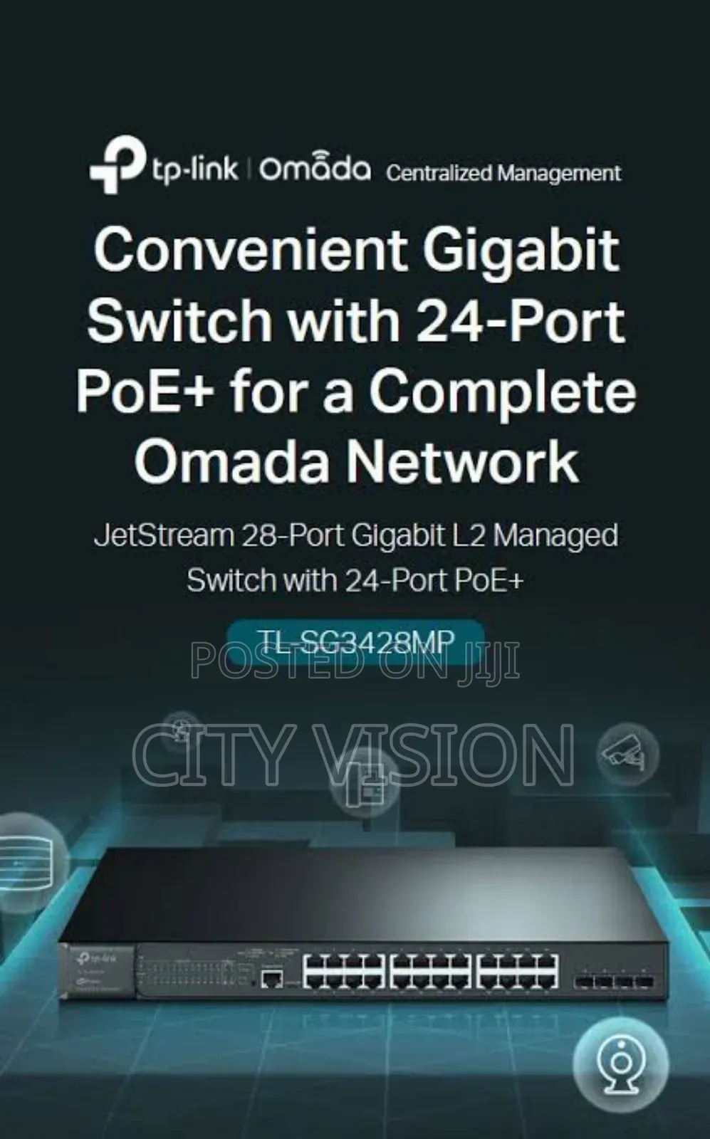 Tp-Link Omada Jetstream 28-Port Gigabit L2+Managed Switch Tl-Sg3428mp