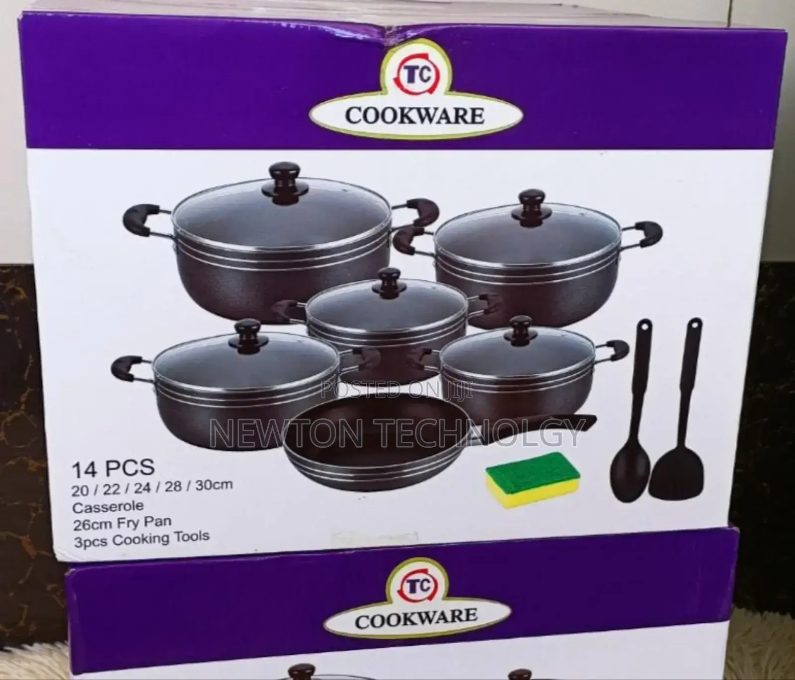 Tc 14 Pieces Non-Stick Black Coated Cooking Pot/Sufuria Set