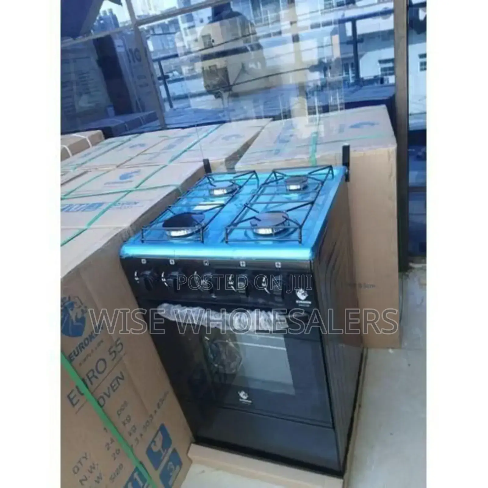 Euroken Euro55 3+1 50x55 Black Standing Cooker With Electric Oven...