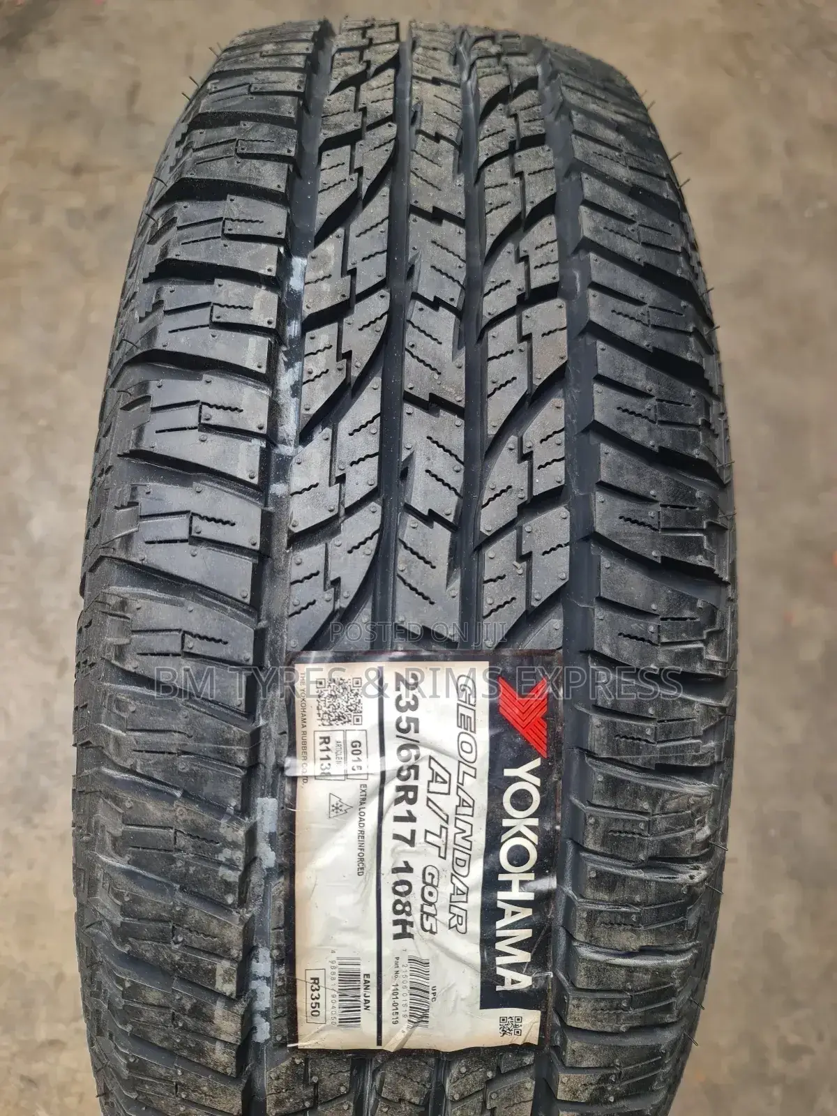 235 /65 R17 Yokohama Tyres (All Terrrain) G15.