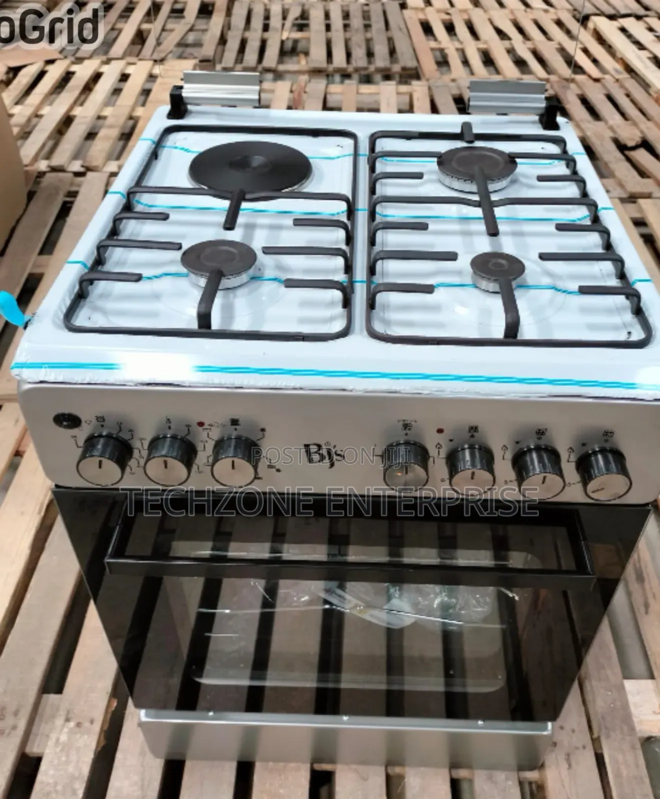 Elegance Enox Silver 60*60 BJS 3g+1e Standing Cooker Auto Ignition 