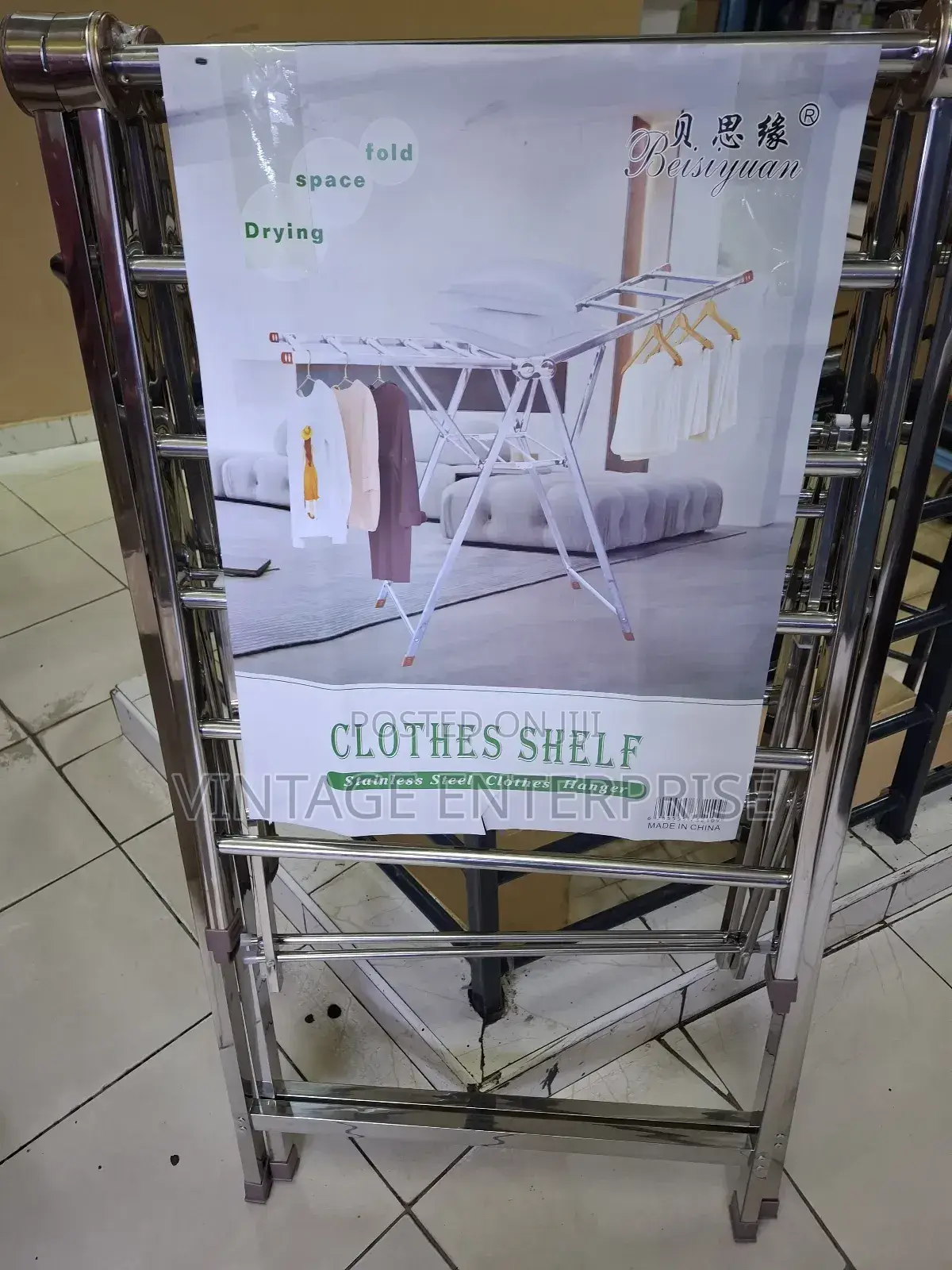 Fold Space Drying Clothes Shelf