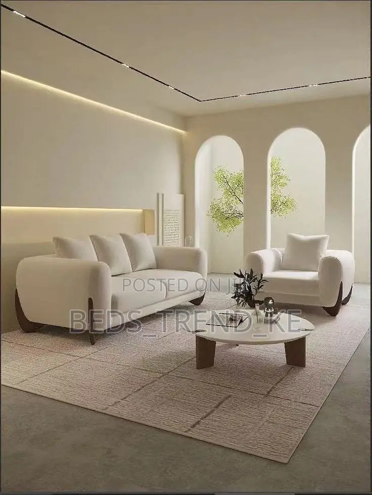 Bright White 5 Seater Modern Sofa 3,2
