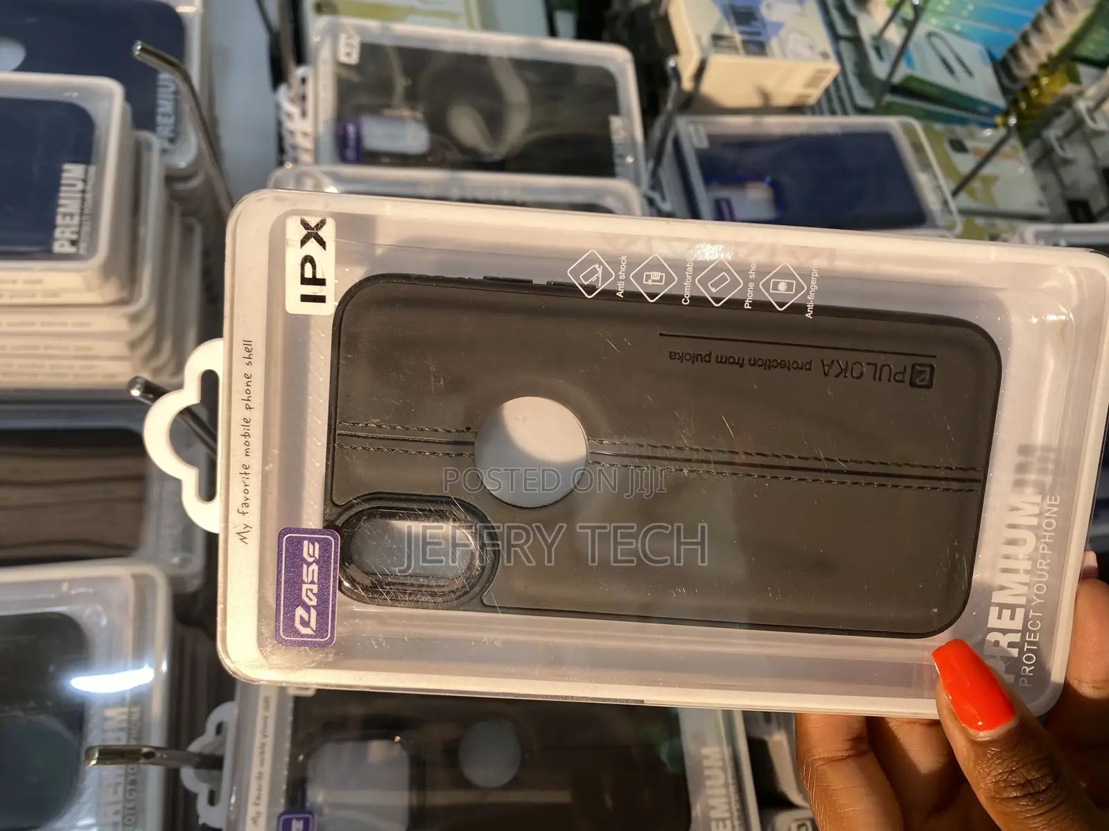 Voski Premium Pu Luxury Leather Logo Cut for iPhone X Case