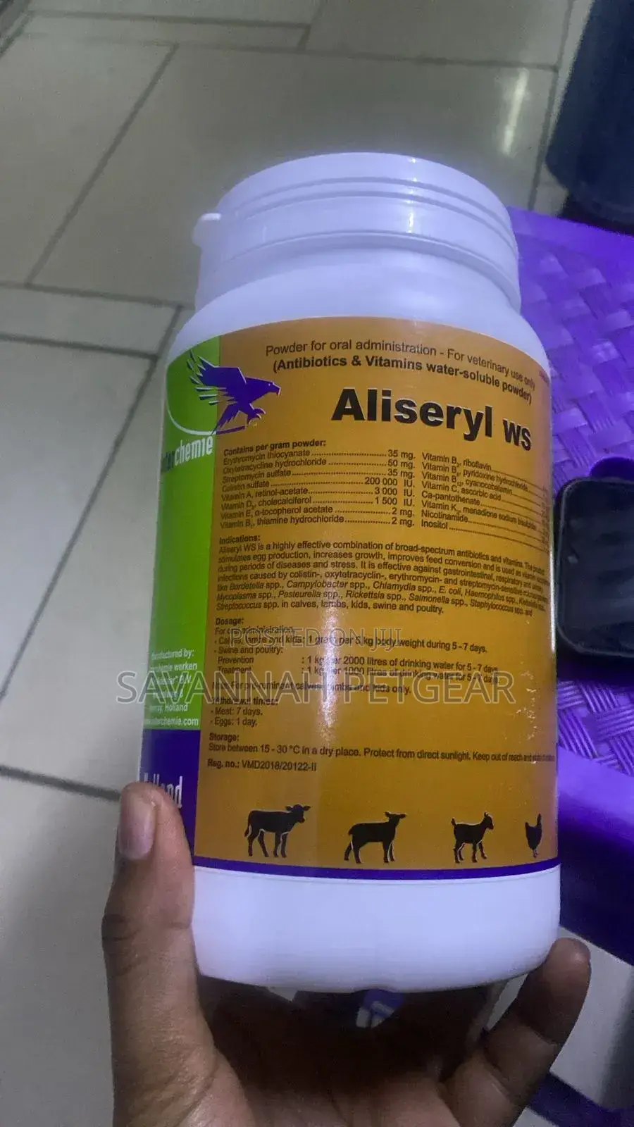 Aliseryl Ws, a Water-Soluble Powder for Veterinary Use - 1 Kg