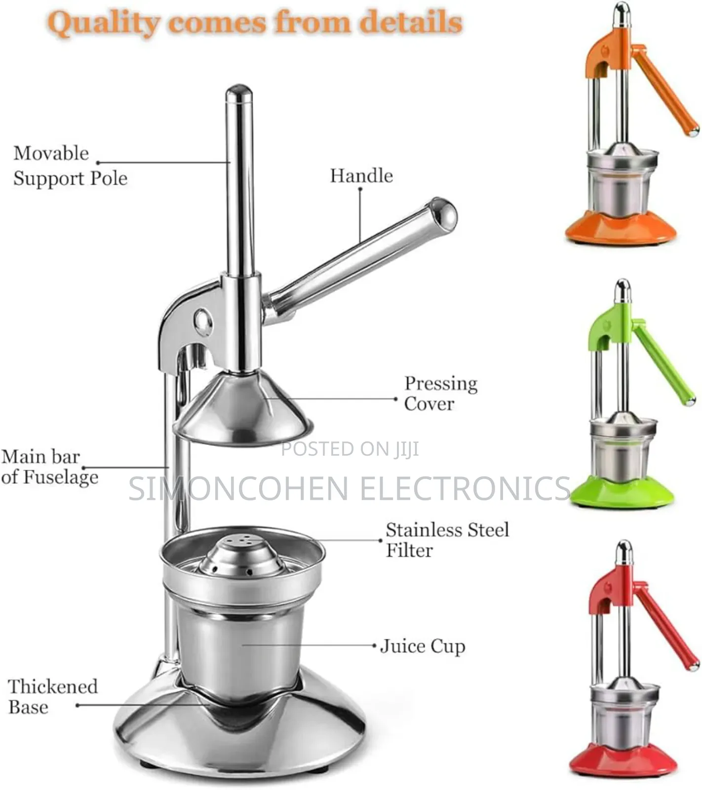 Heavy Duty Metallic Manual Citrus Juicer