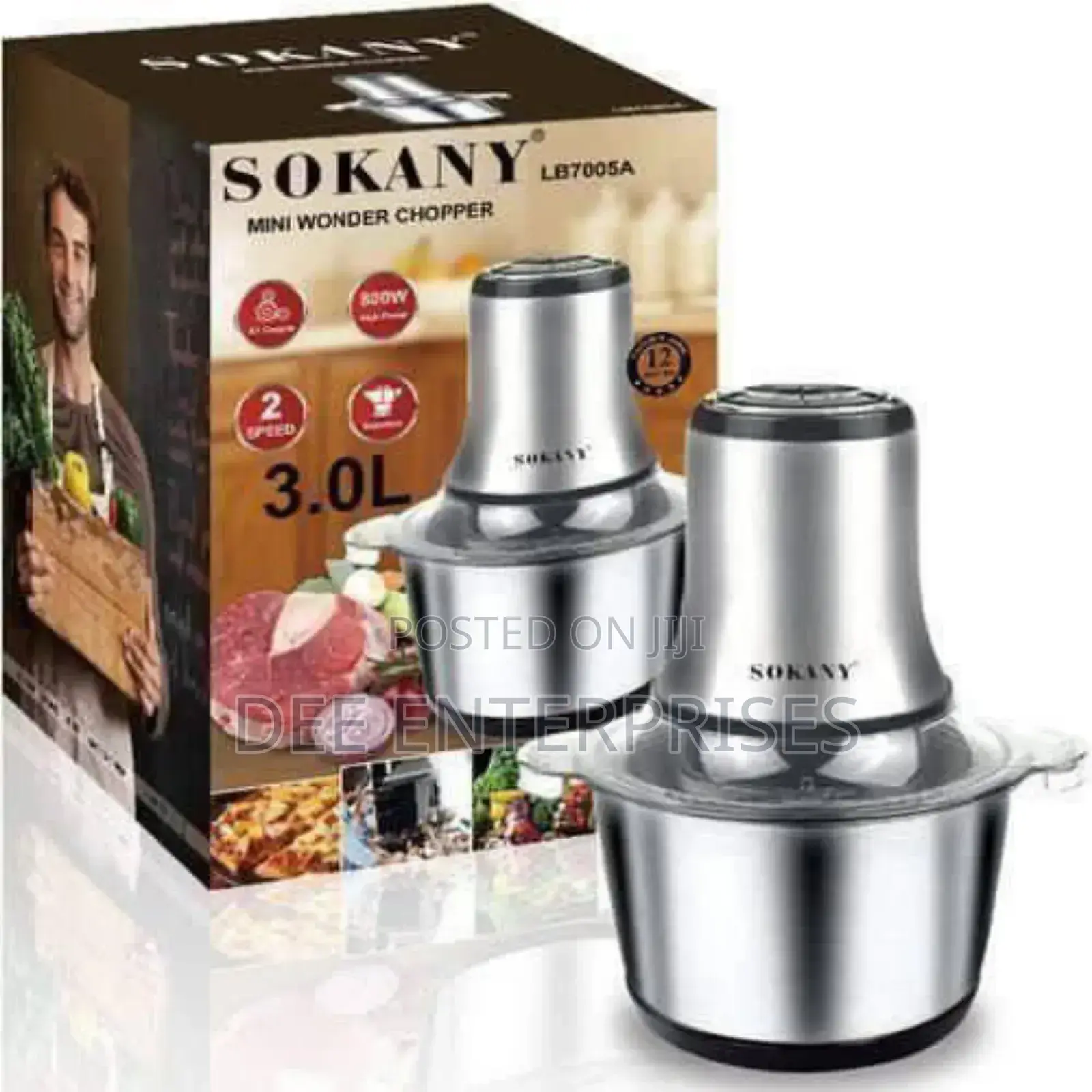 3ltrs Sokany Chopper(With Steel Bowl)