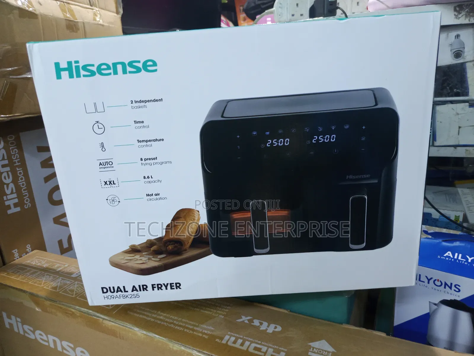 Hisense 8.6l Dual Airfryer H09afbk2s5 With Overheating Protection 