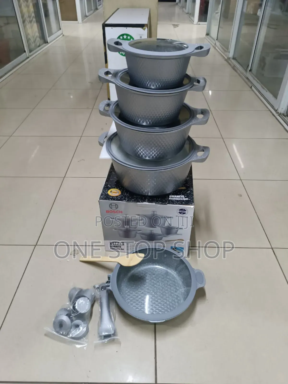 11pc Grey Bosch Cookware With Lid
