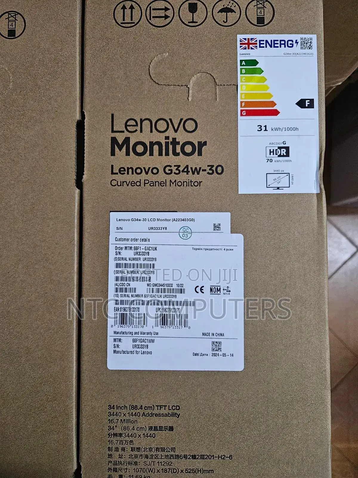 Lenovo G34w-30 Lenovo Monitor