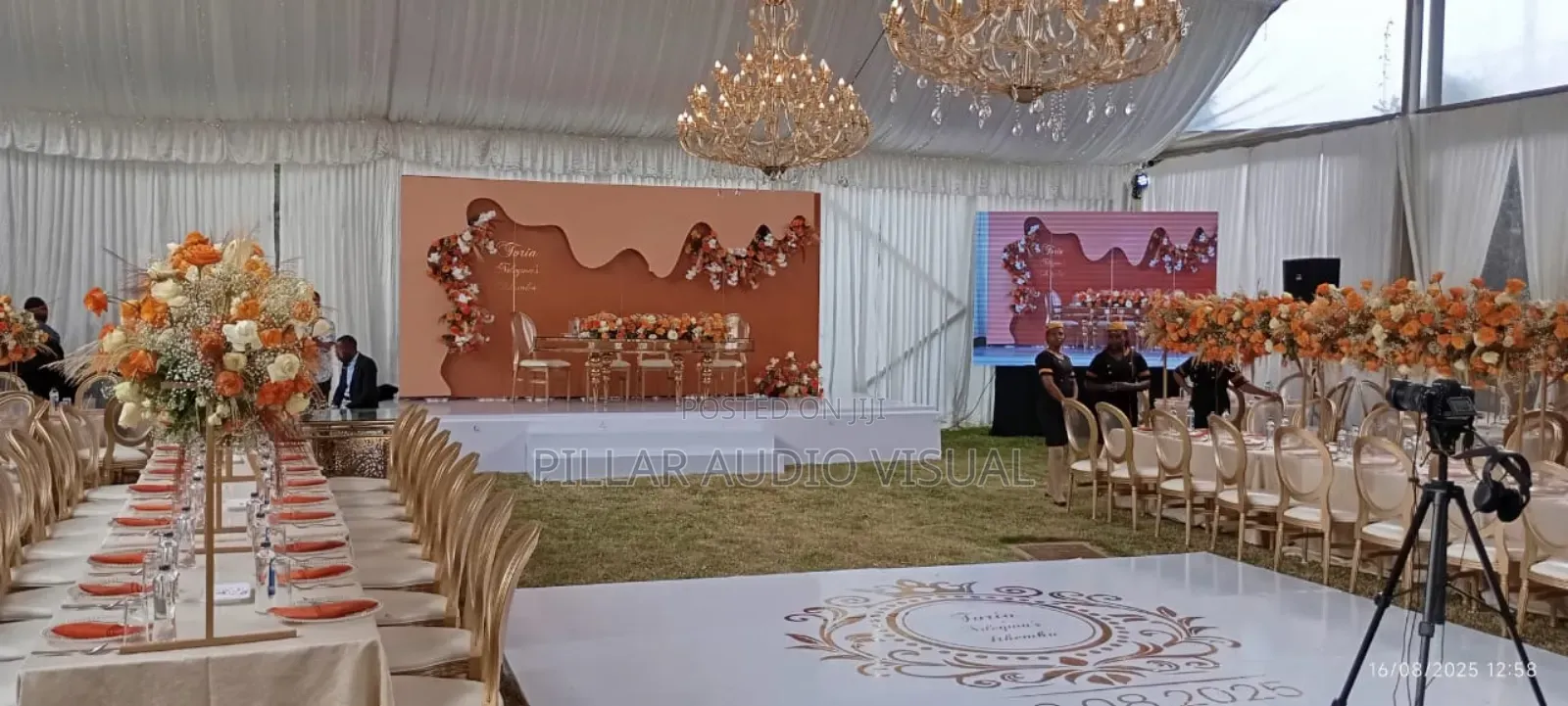 Beautiful Set Up for Tents Tables Seat Chairs for Rentals 