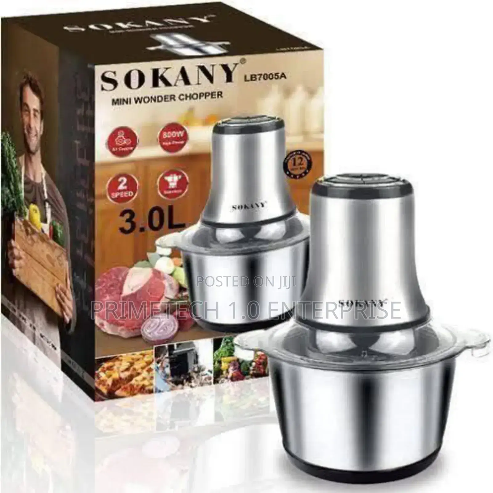 3L Stainless Steel Electric Food Chopper – Meat, Garlic Grinder