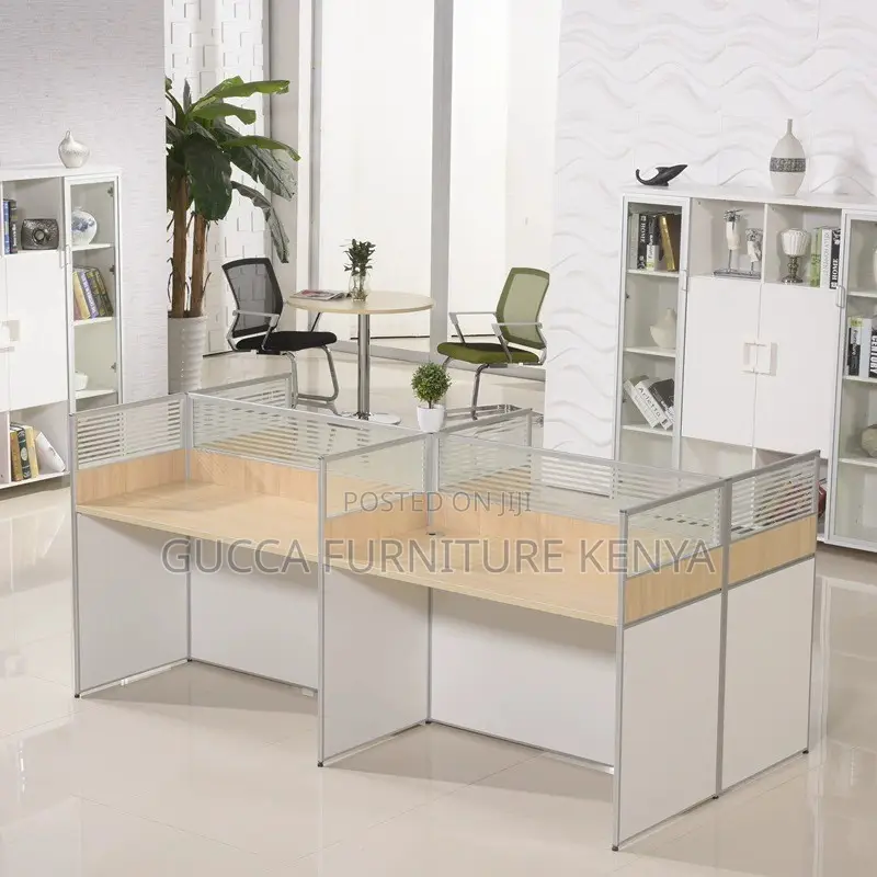 Office Desk: Imported 4-Person Workstation Booth for Office