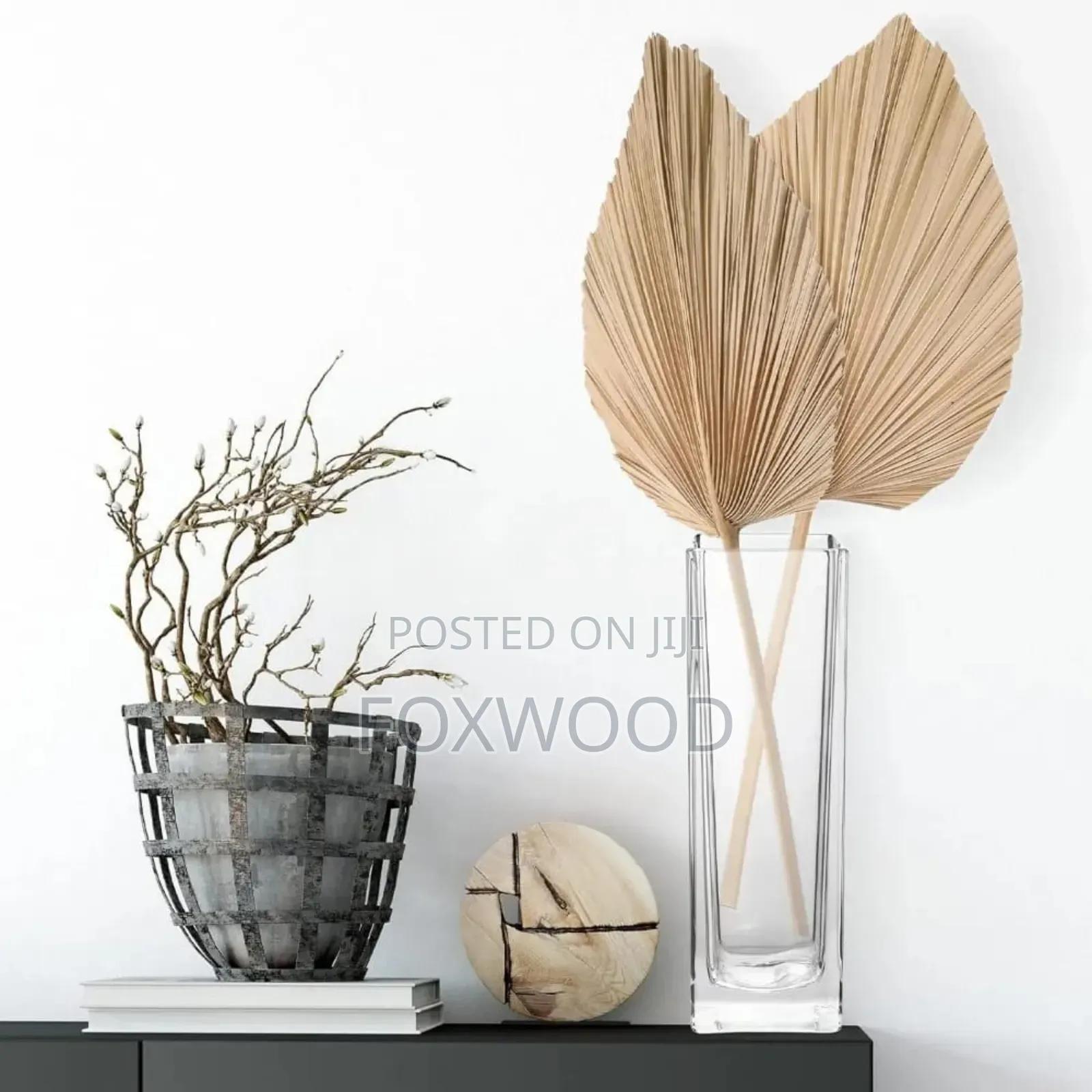 :*Glass Vase Cube Long Plain