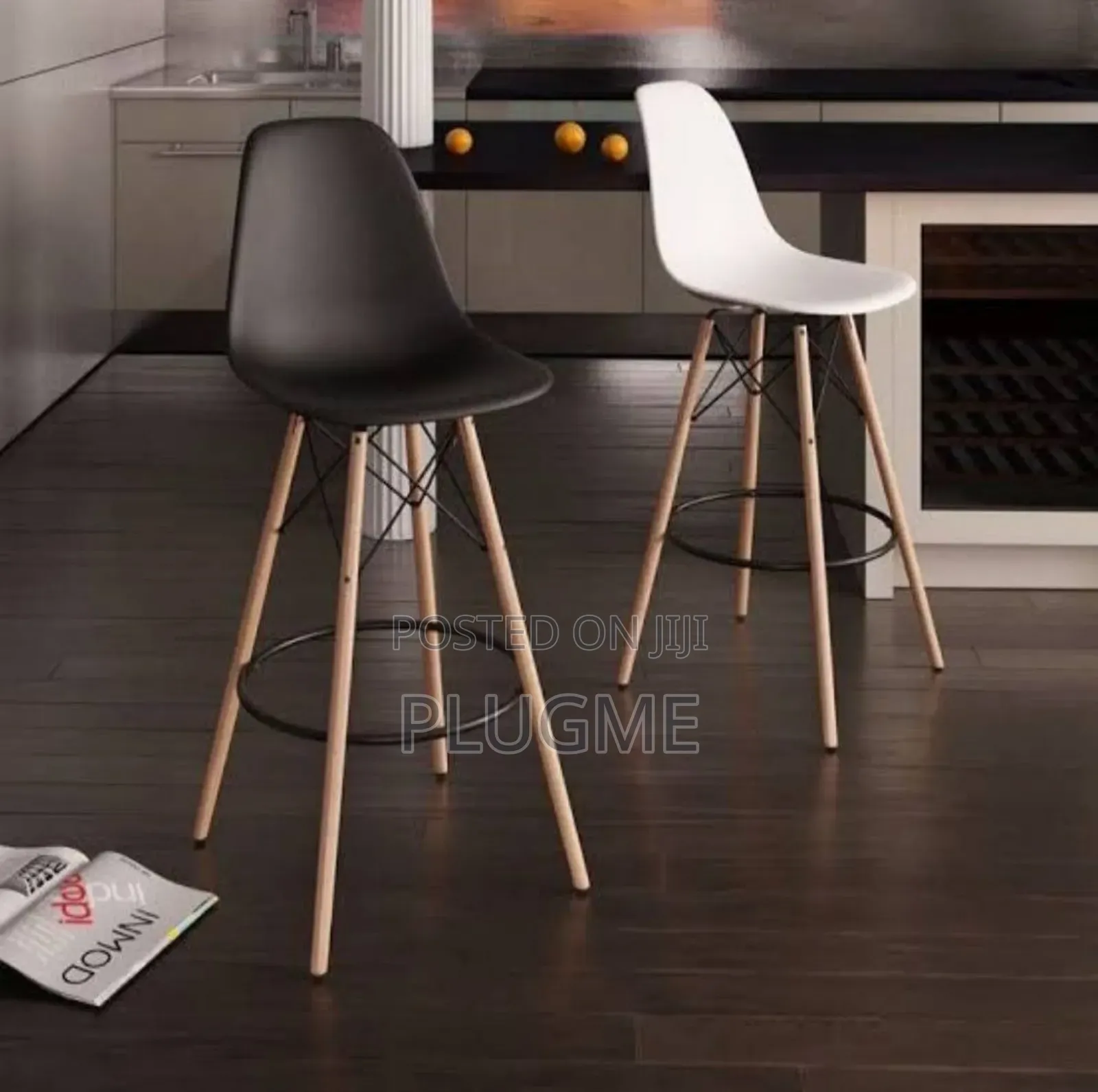 Artistic Swivel Wooden Modern High Bar Stools
