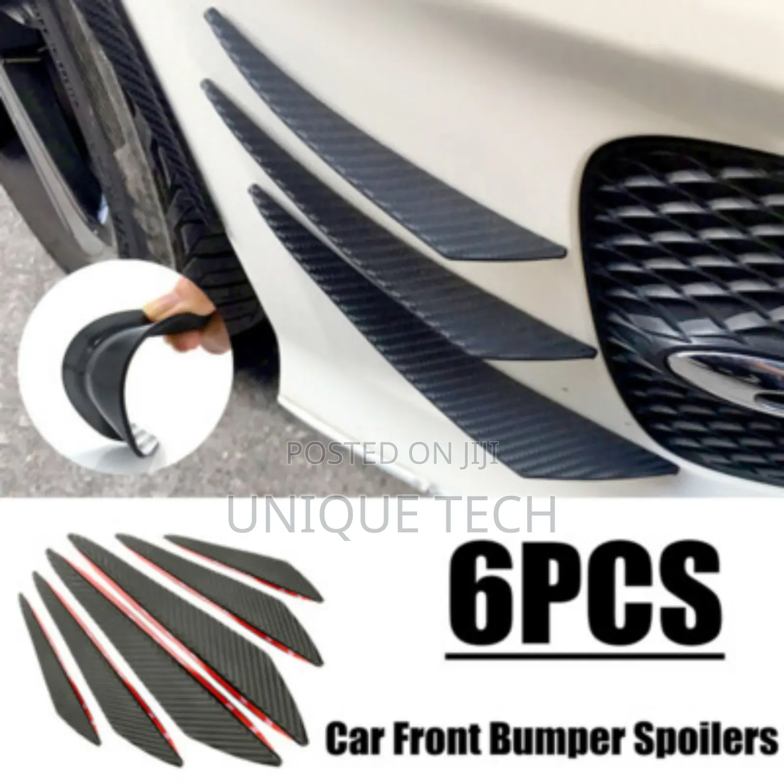 6pc Universal Bumper Lip Splitter Fins Set /Car Body Modification