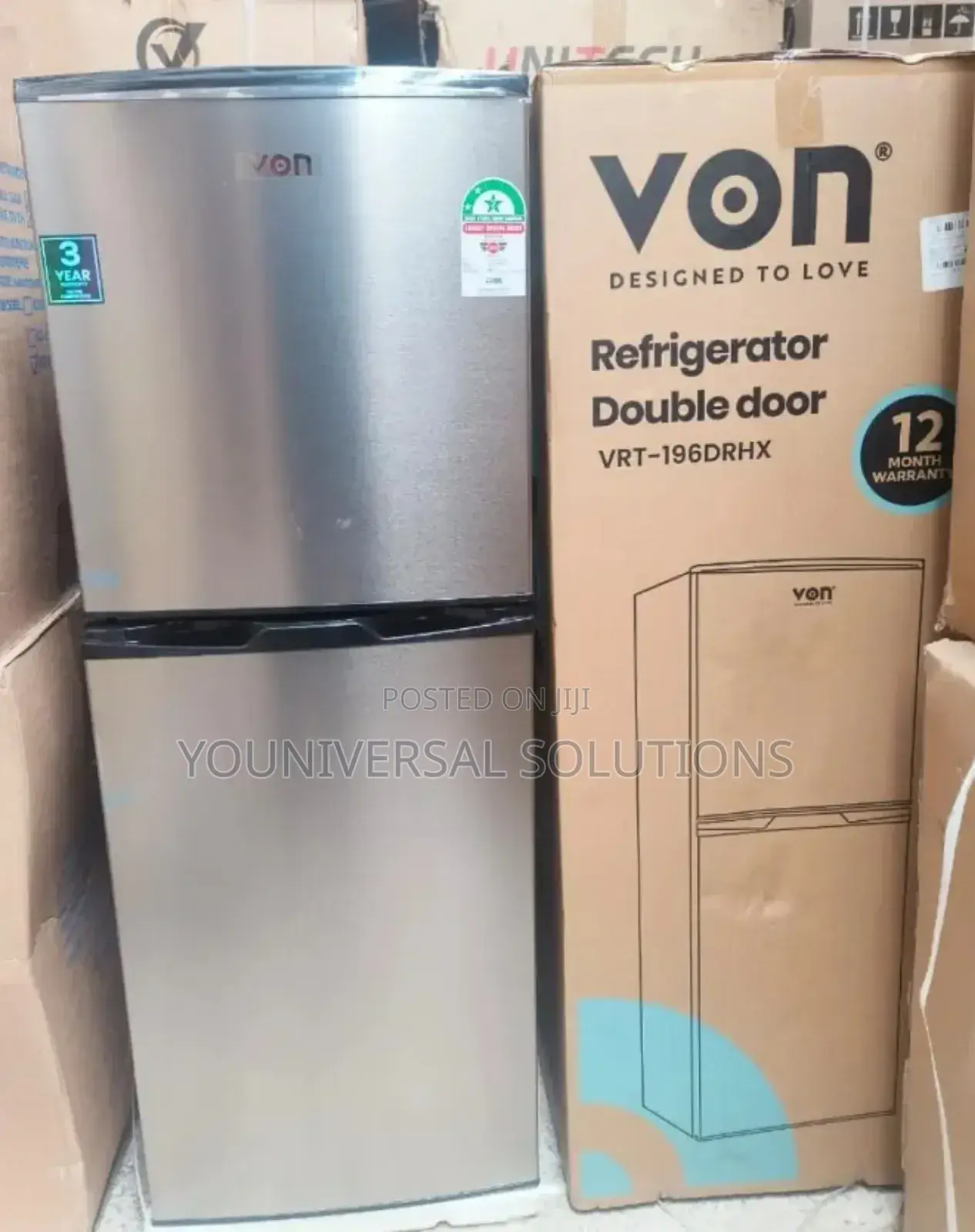 Von 195 Litres Double Door Refrigerator