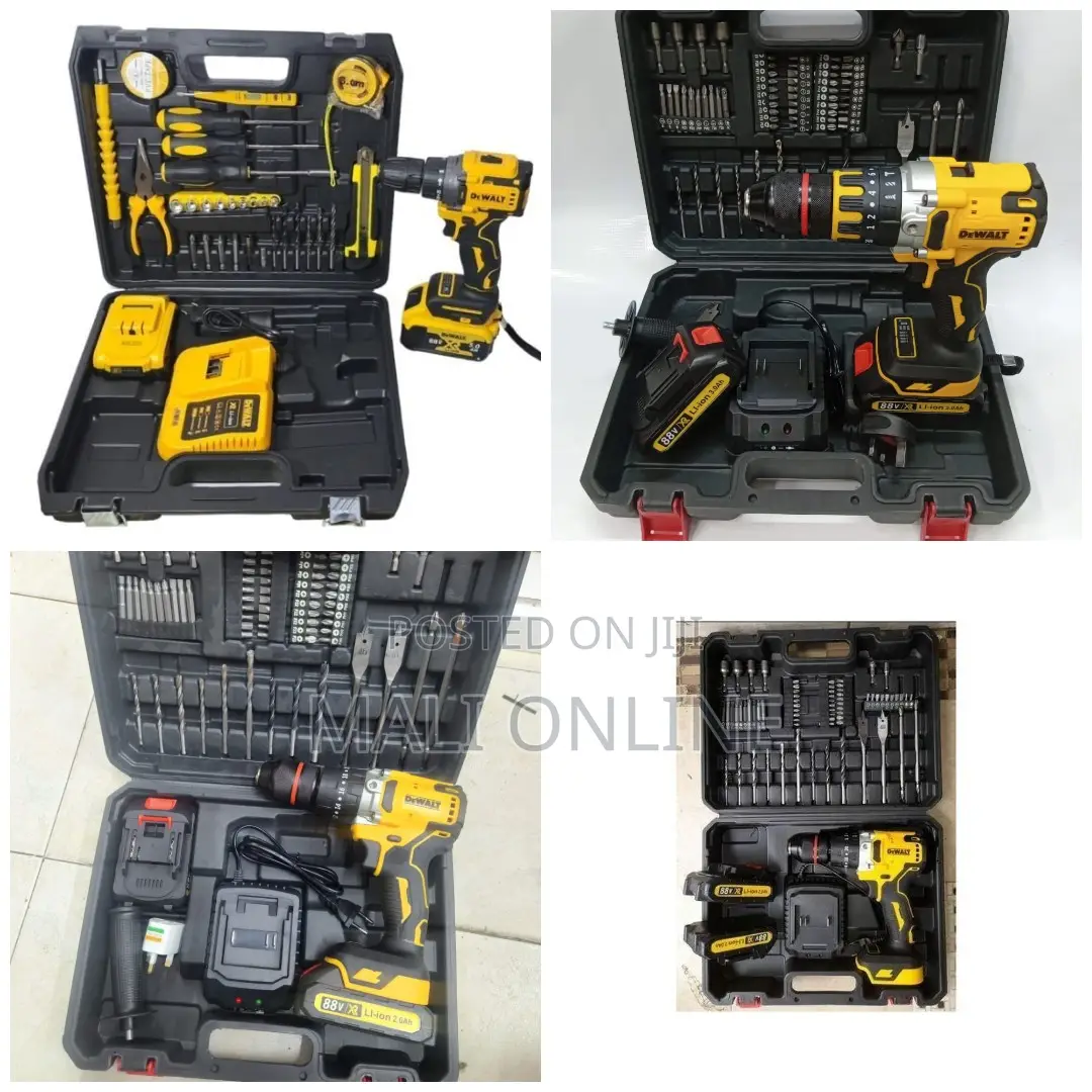 Dewalt 88v Cordless Electric Hammer Drill Set With 47pc Tool Kit