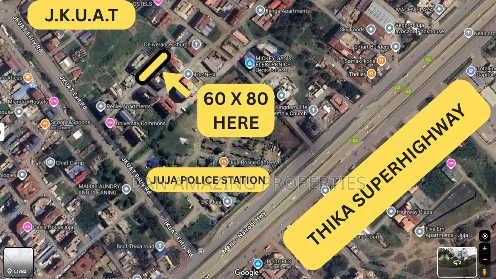 60 by 80 Plot in Juja Town for Sale Ideal for High Rise Apartments