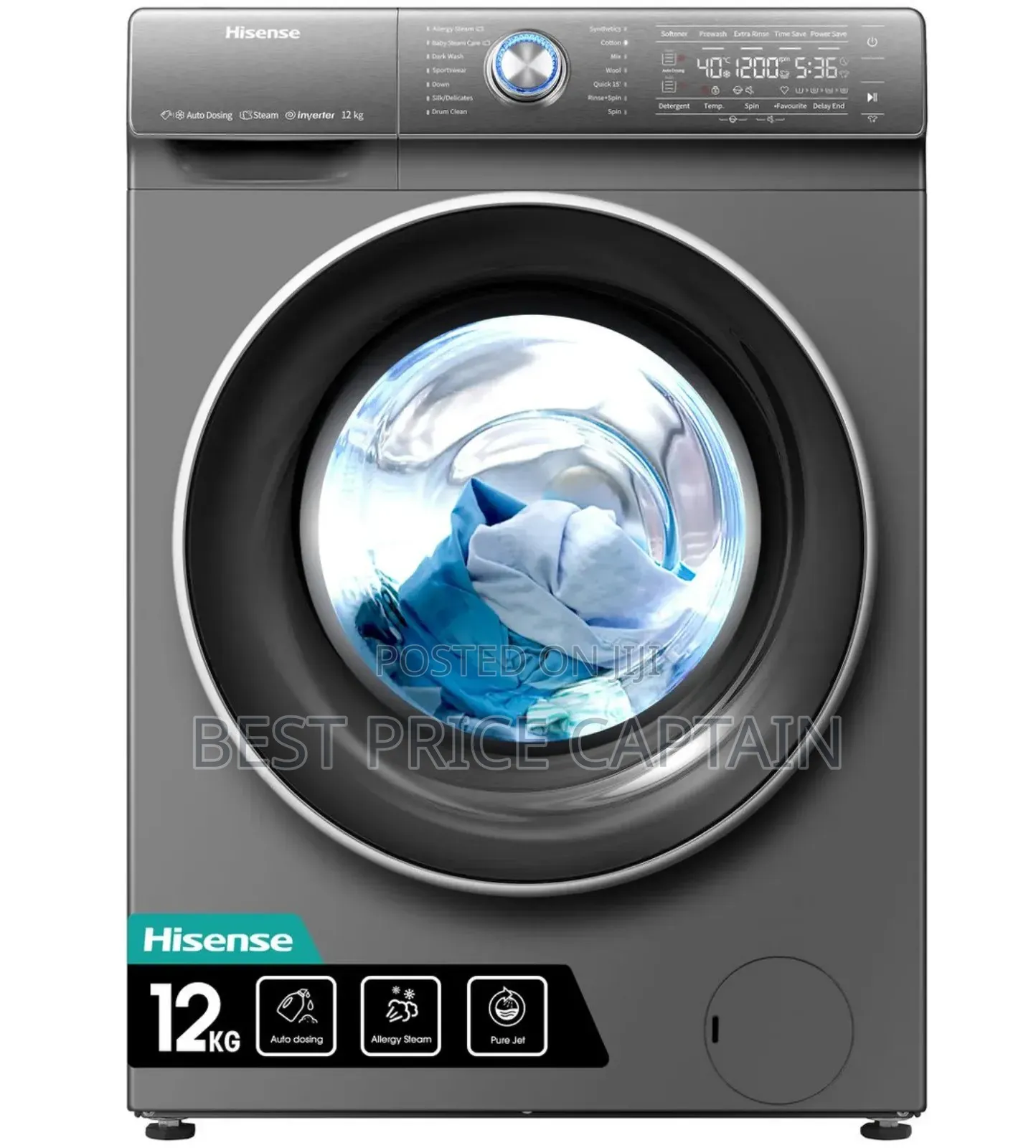 Washing Machine 12kg Front Load Wash and Spin Hisense