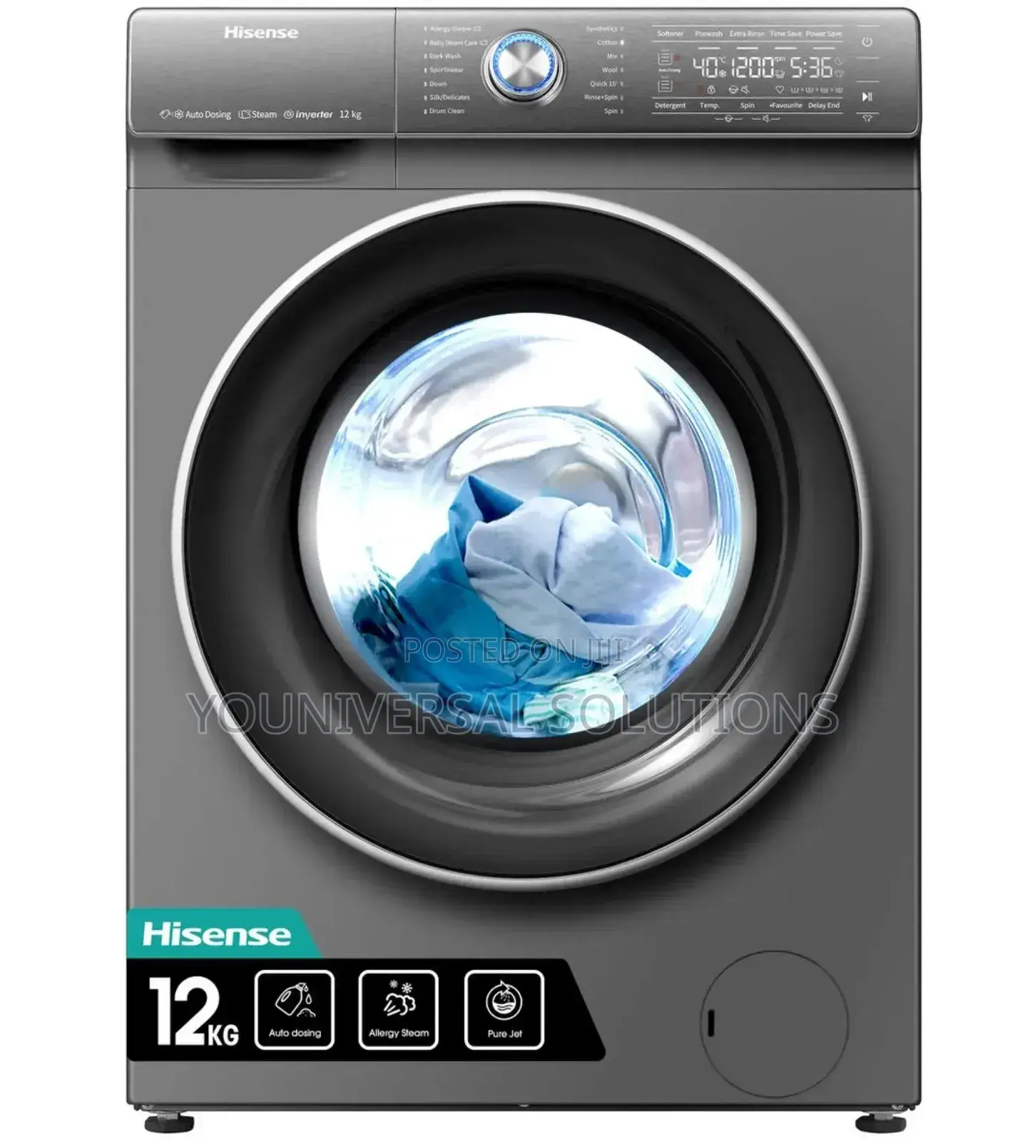 Washing Machine 12kg Front Load Wash and Spin Hisense